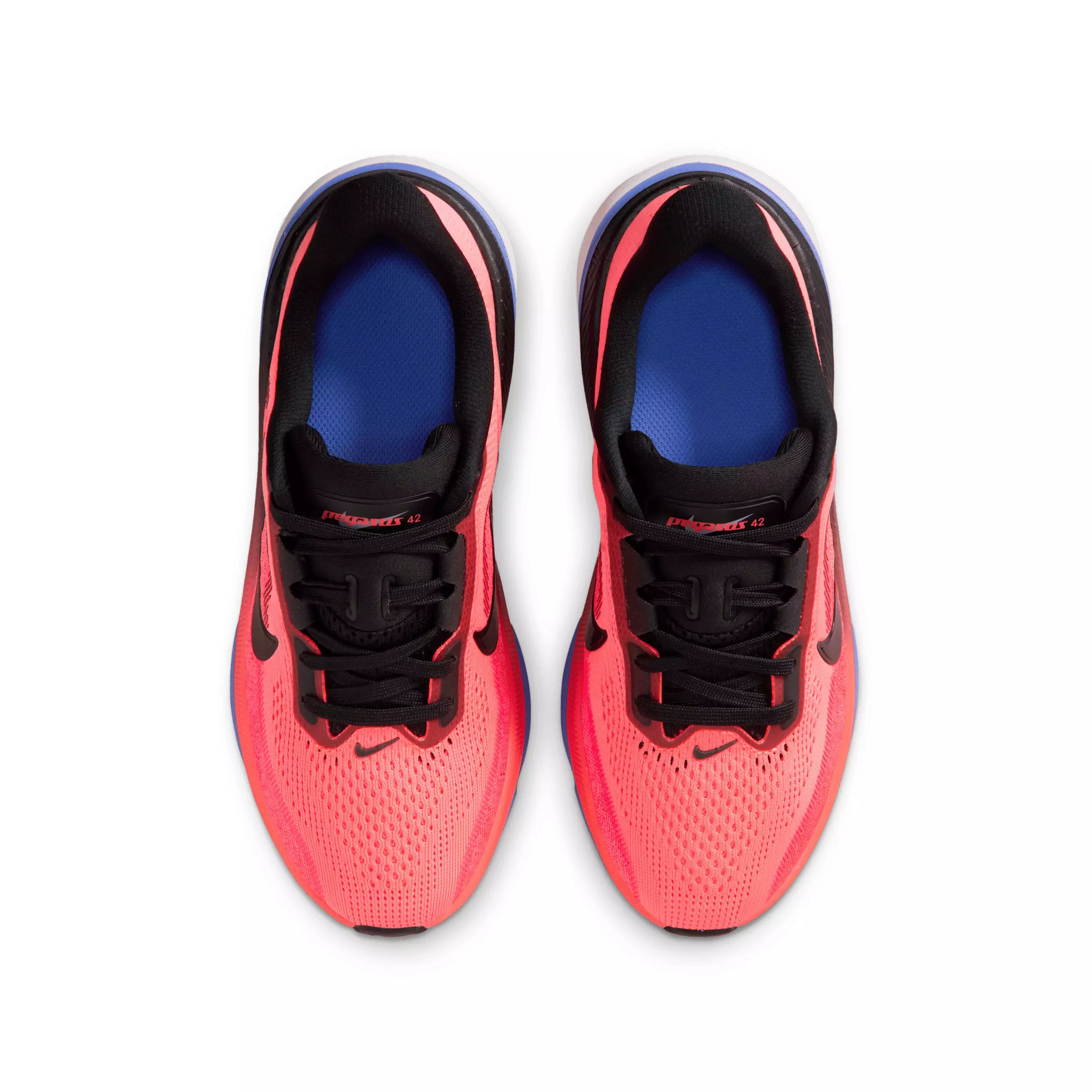 Nike Pegasus 42 "Lava Glow/Flash Crimson/Sapphire/Black" Grade School Boys' Running Shoe - LAVA/CRIMSON/SAPPHIRE/BLACK
