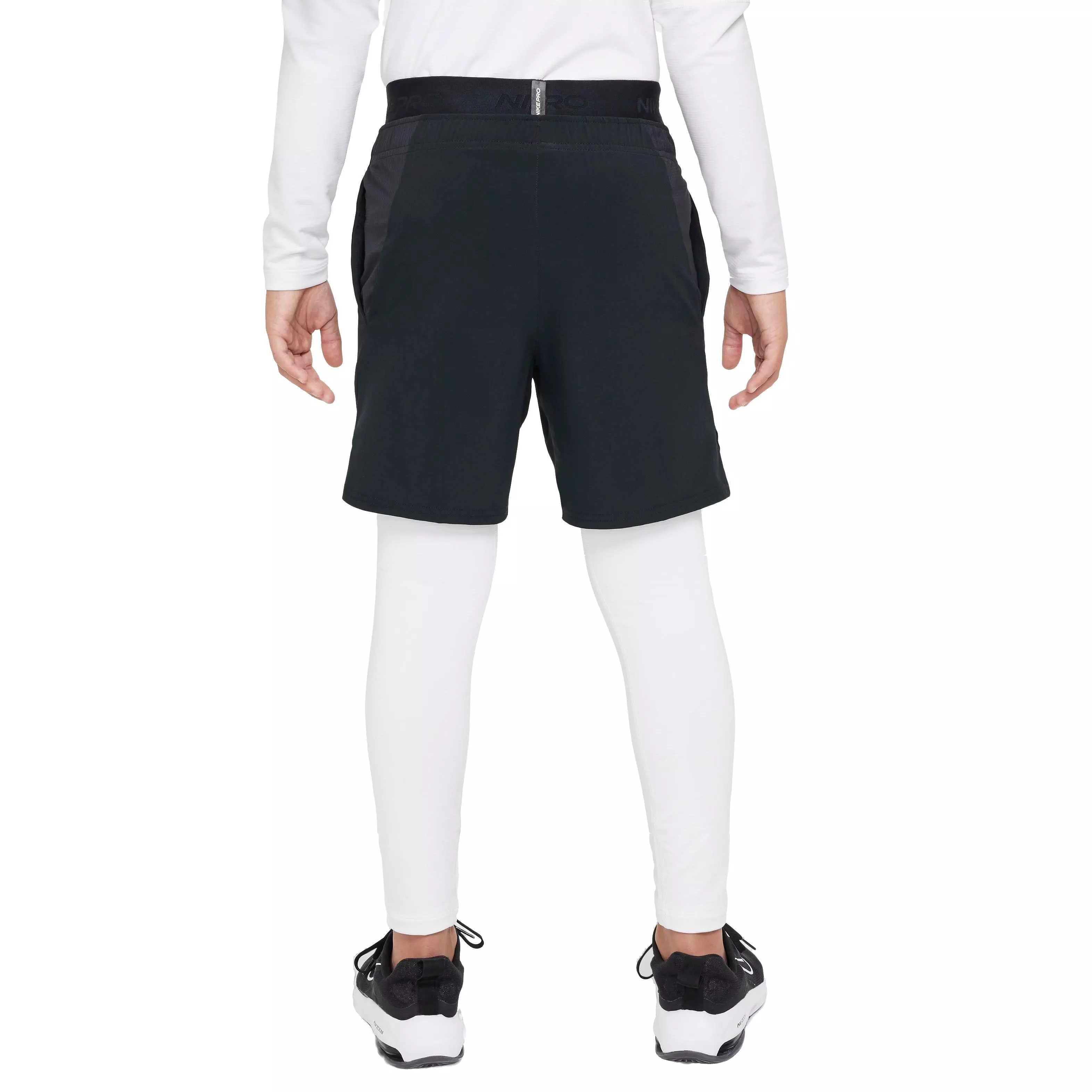 Nike Big Boys' Pro Warm Dri-FIT Training Pants - WHITE