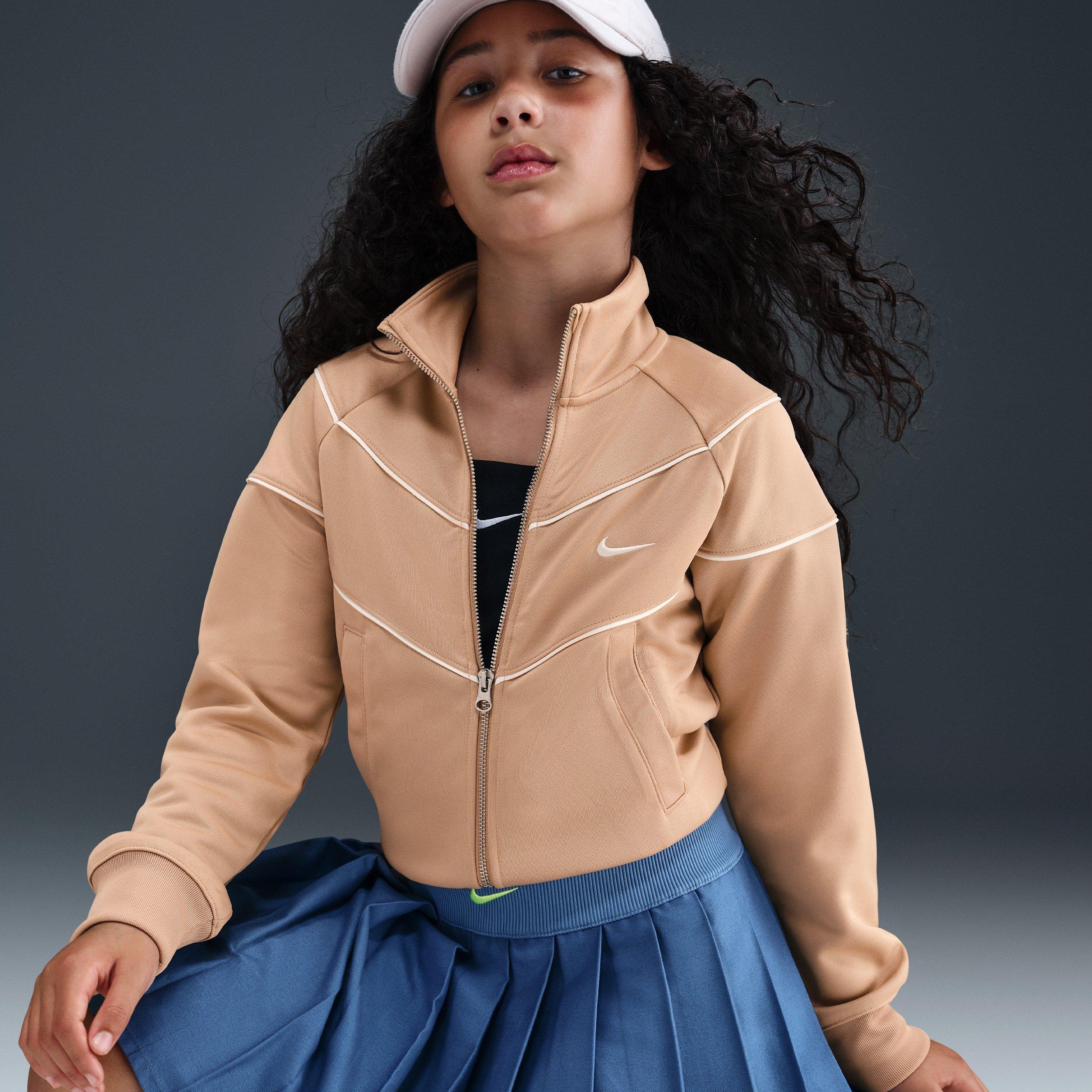 Nike Sportswear Knit Big Girls' Brown Track Jacket