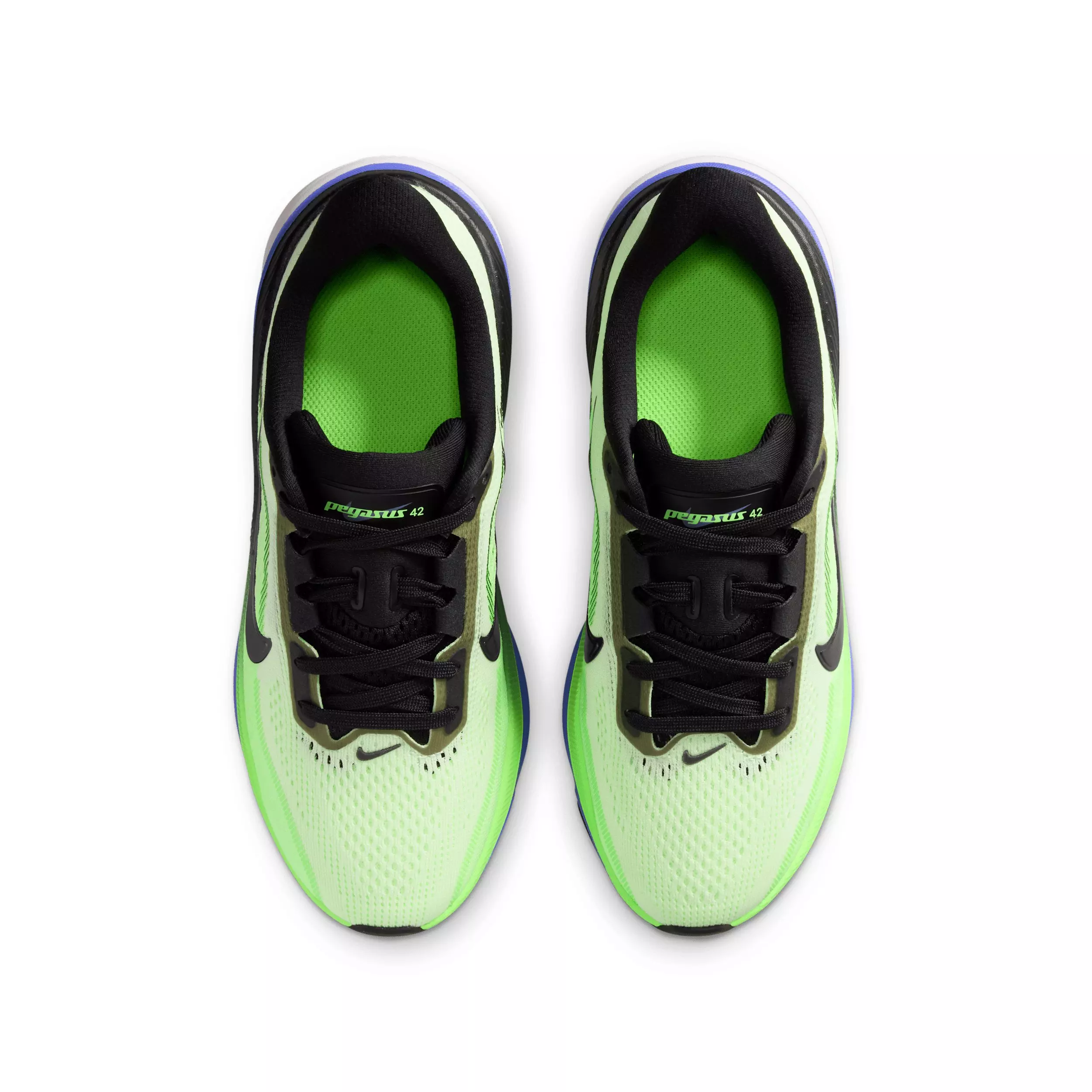 Nike Pegasus 42 "Volt Tint/Sapphire/Lime Blast/Black Spruce" Grade School Boys' Running Shoe - VOLT/SAPPHIRE/LIME/SPRUCE