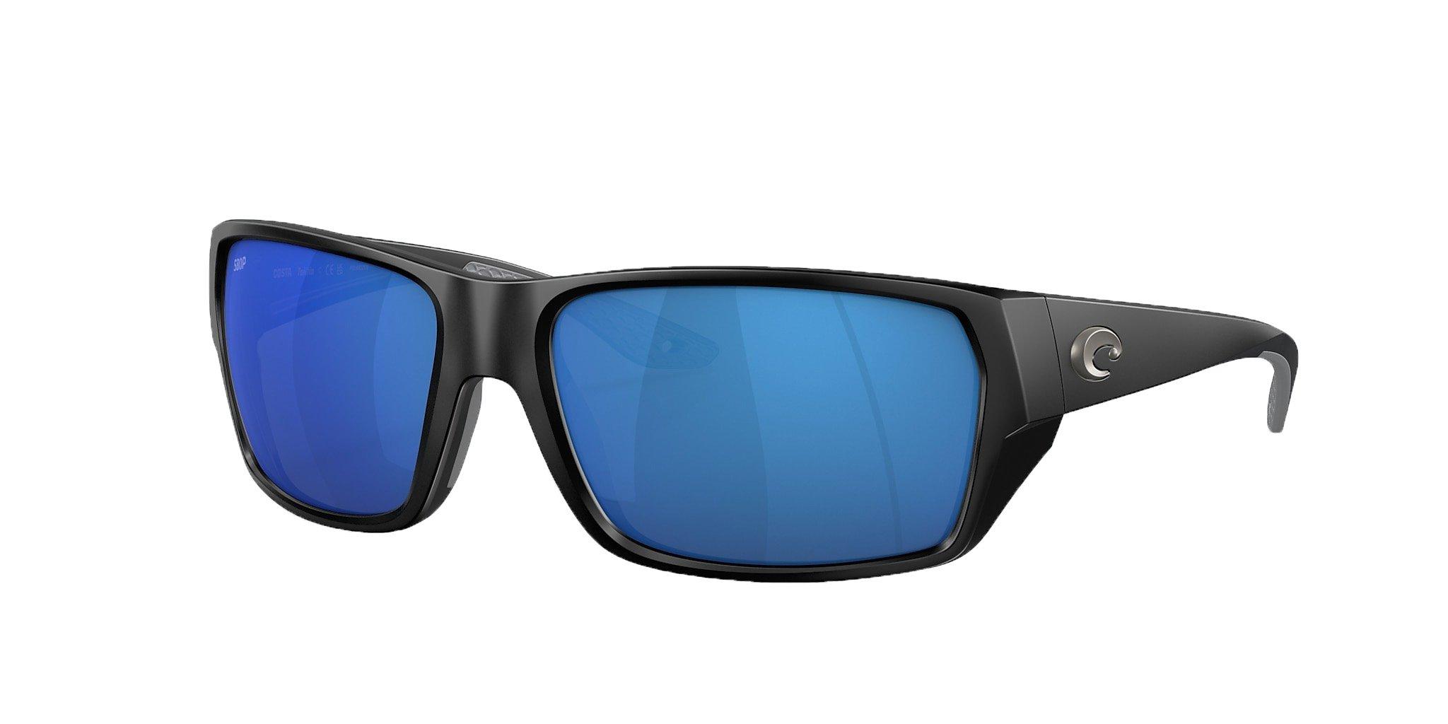 Costa Del Mar Tailfin M Blue Mirror Polarized Polycarbonate Sunglasses - Matte Black - BLACK Thumbnail View 1