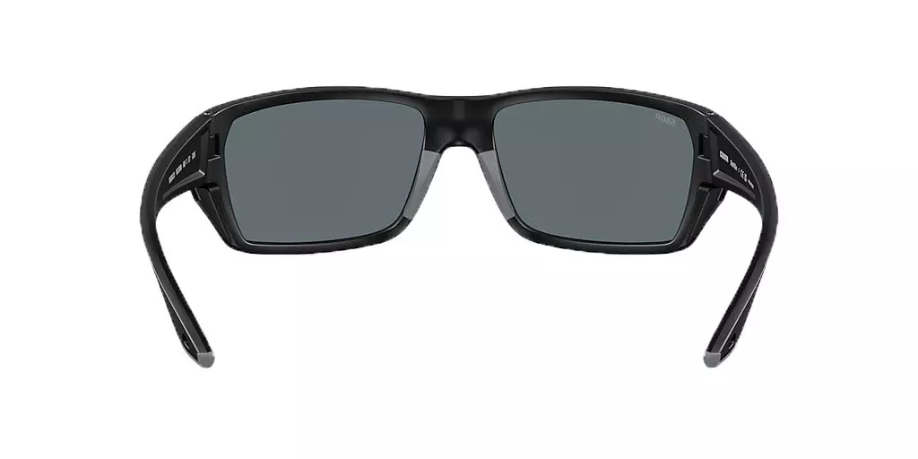Costa Del Mar Tailfin M Blue Mirror Polarized Polycarbonate Sunglasses - Matte Black - BLACK