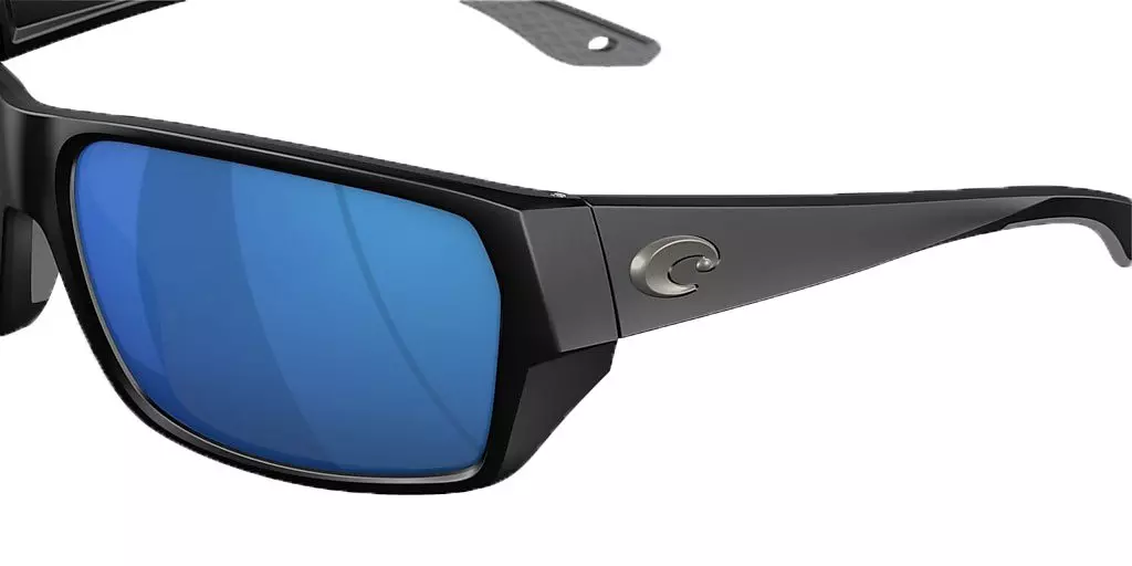 Costa Del Mar Tailfin M Blue Mirror Polarized Polycarbonate Sunglasses - Matte Black - BLACK