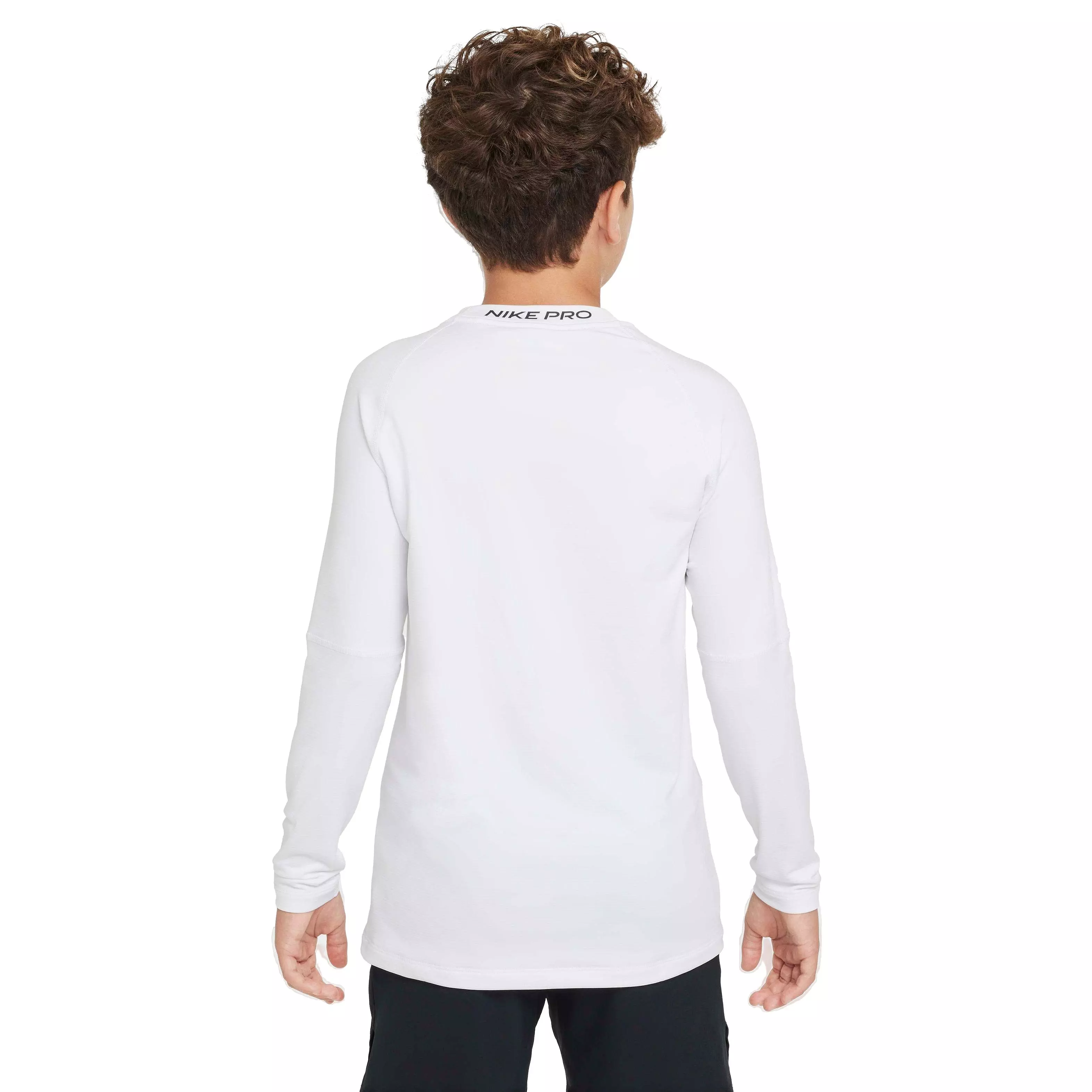 Nike Big Boys' Pro Warm Dri-FIT Long-Sleeve Training Top - WHITE
