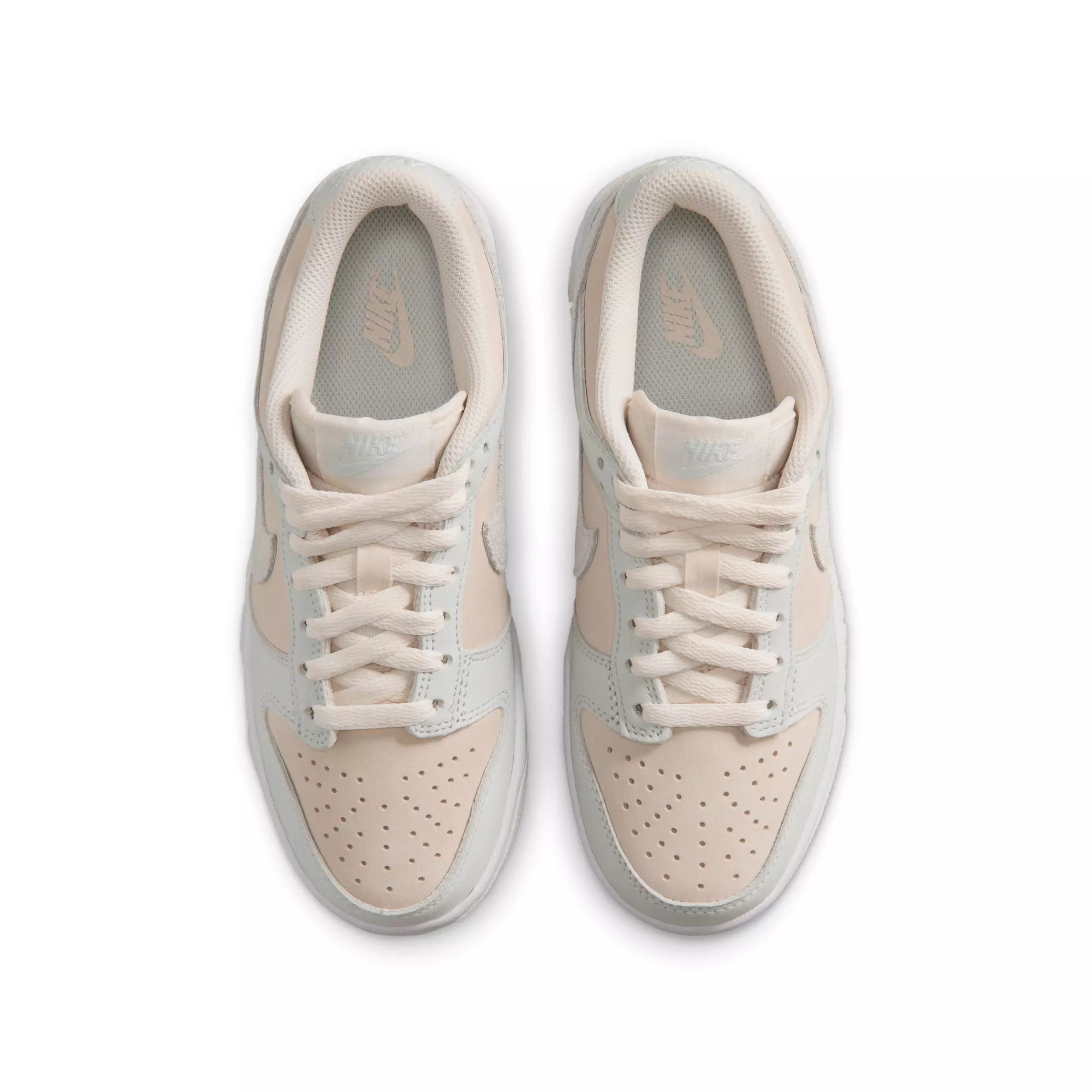 Nike Dunk Low Suede "Chalk/White/Barely Green" Grade School Boys' Shoe - CHALK/WHITE/GREEN