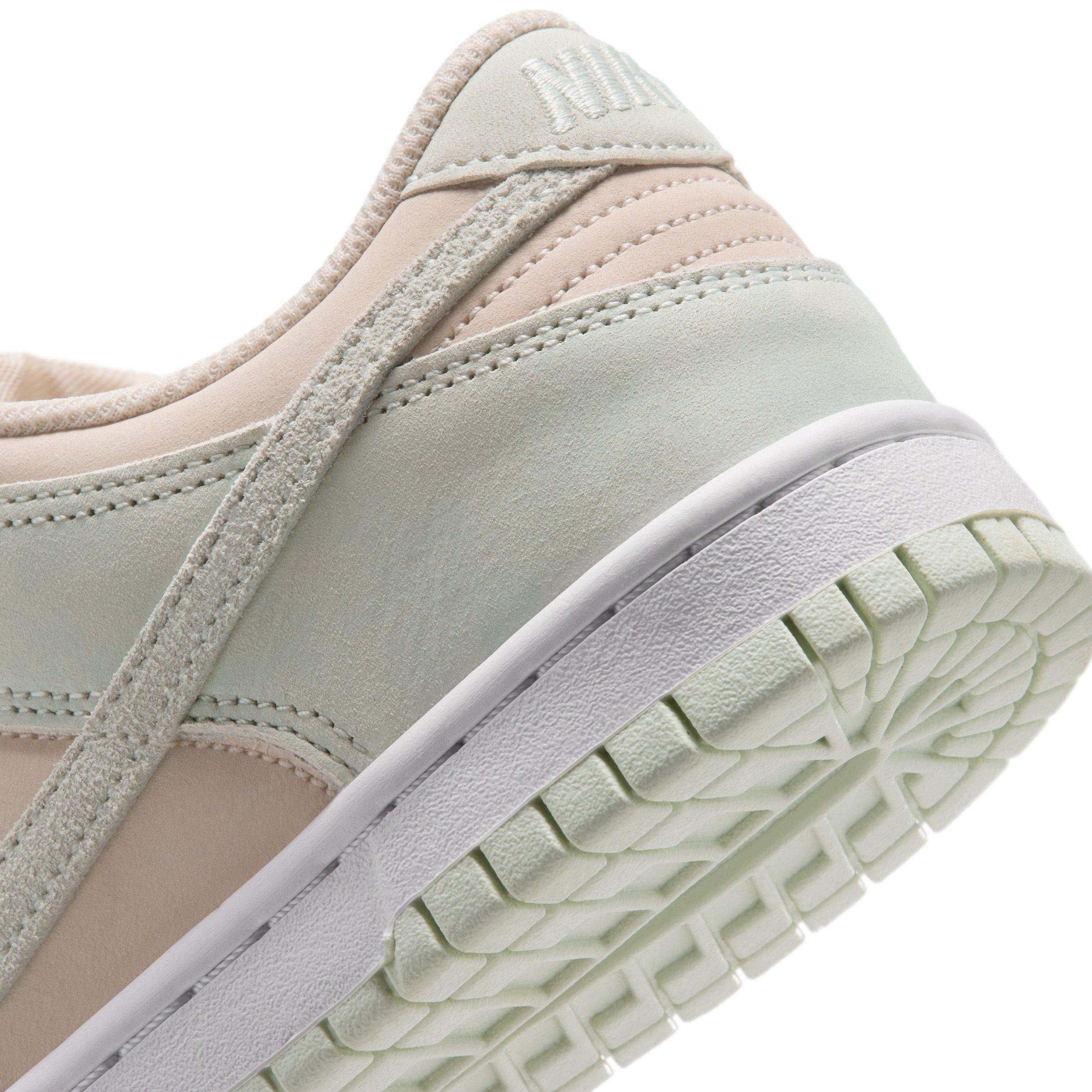 Nike Dunk Low Suede "Chalk/White/Barely Green" Grade School Boys' Shoe - CHALK/WHITE/GREEN Thumbnail View 8