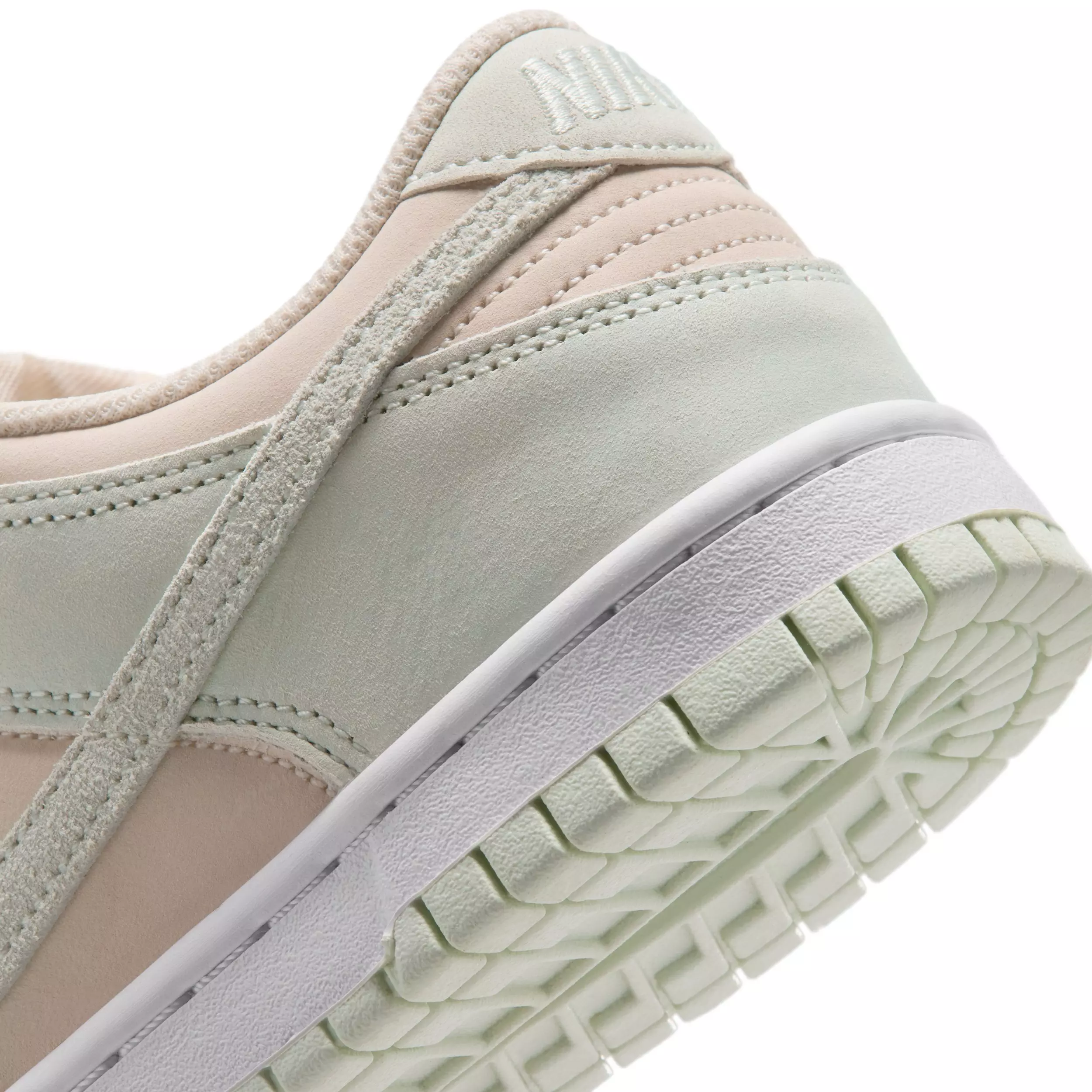 Nike Dunk Low Suede "Chalk/White/Barely Green" Grade School Boys' Shoe - CHALK/WHITE/GREEN