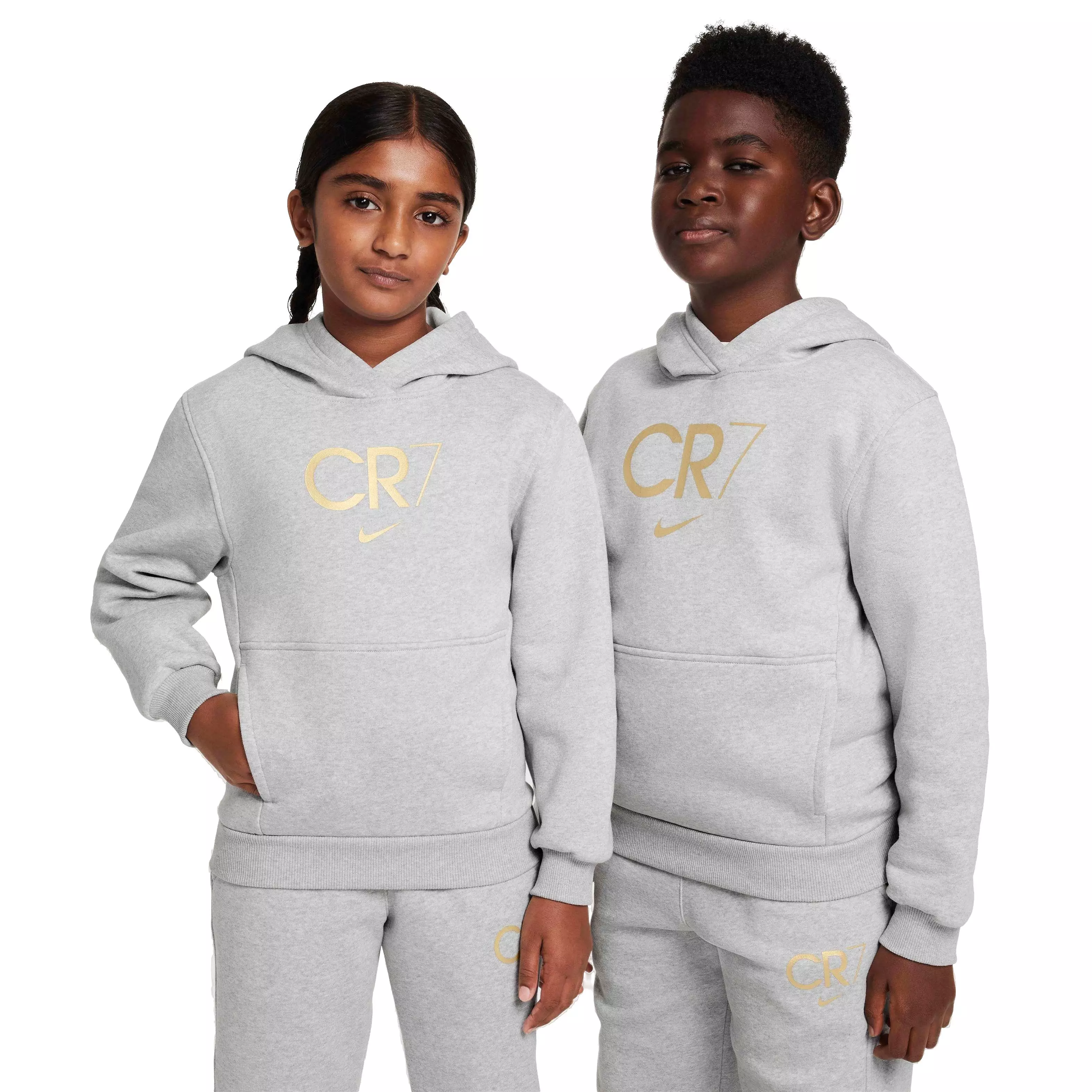 Nike Big Kids' CR7 Club Fleece Soccer Hoodie - LT GREY