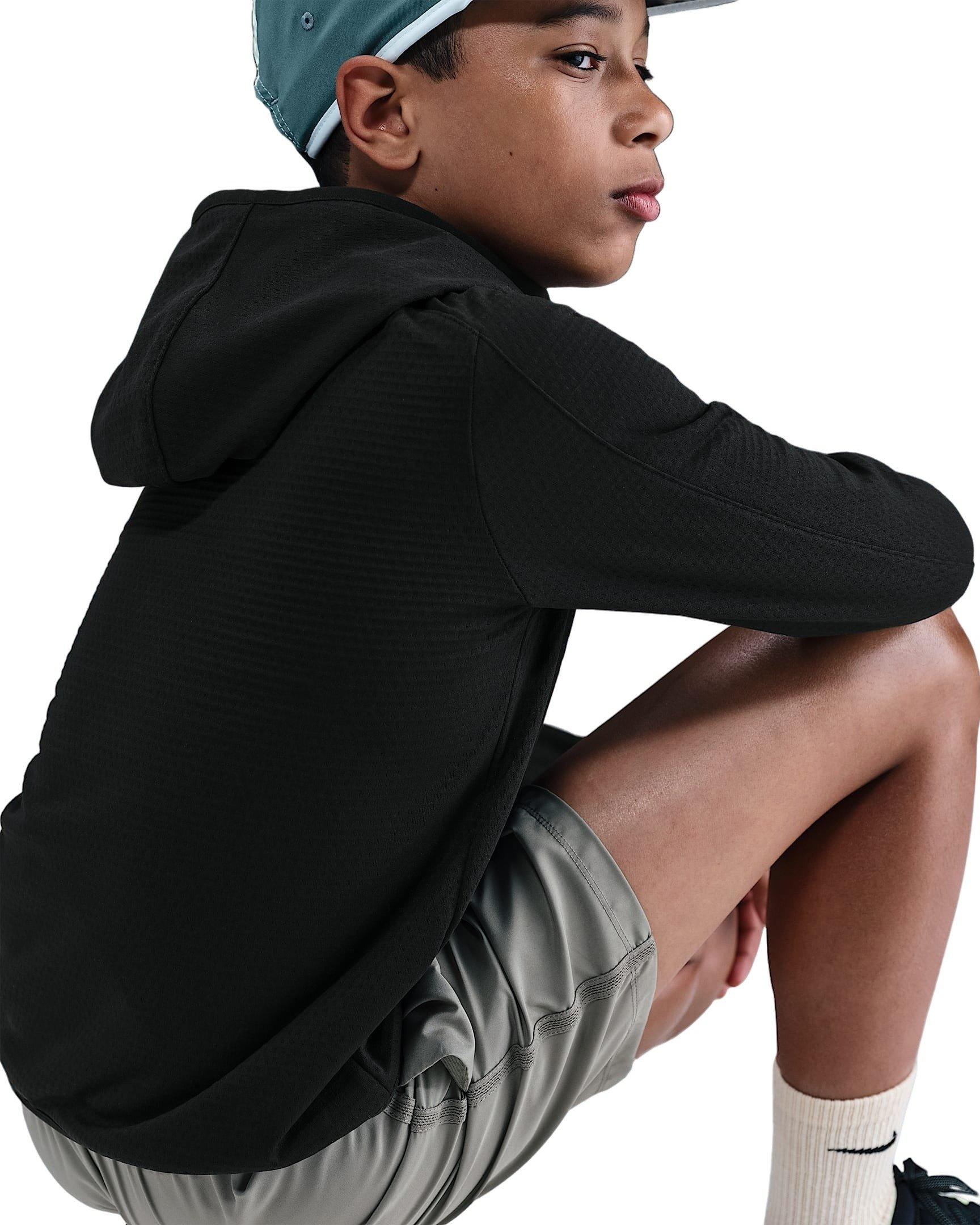 Nike Therma-FIT Hooded Big Kids' Black 1/4 Zip Top