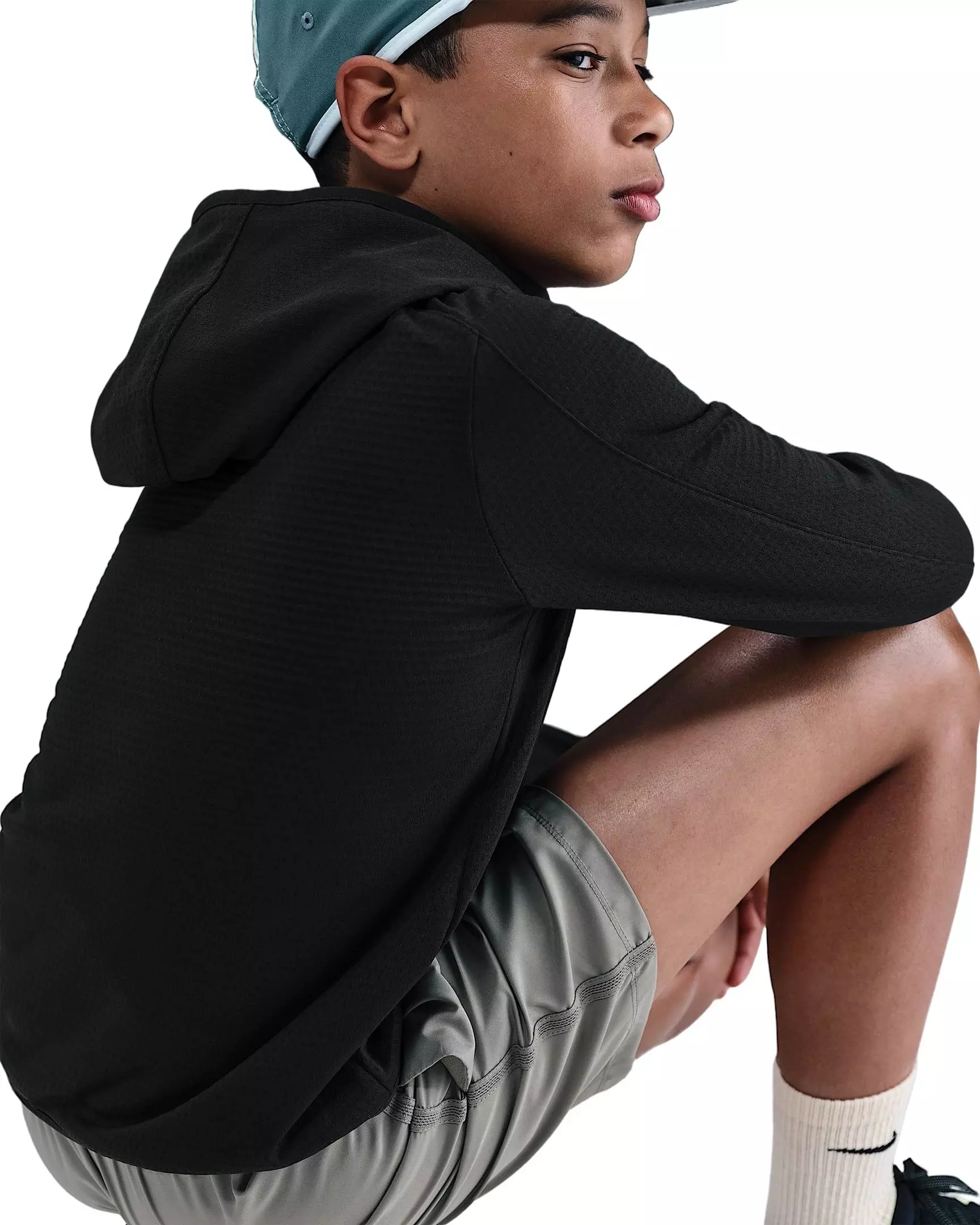 Nike Big Kids' Therma-FIT Hooded 1/4 Zip Top - Black - BLACK