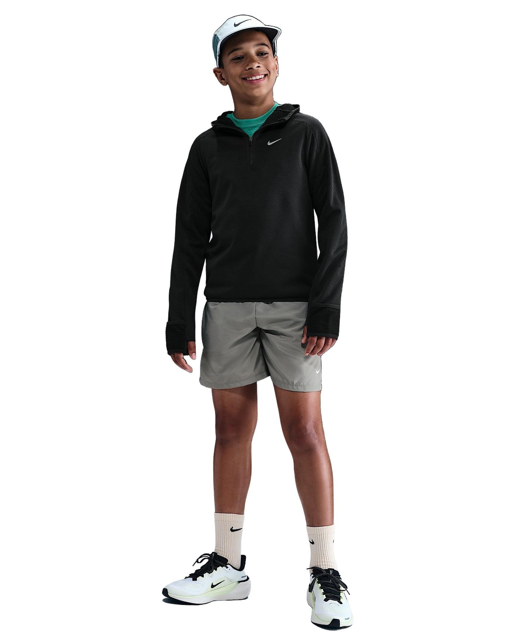 Nike Therma-FIT Hooded Big Kids' Black 1/4 Zip Top