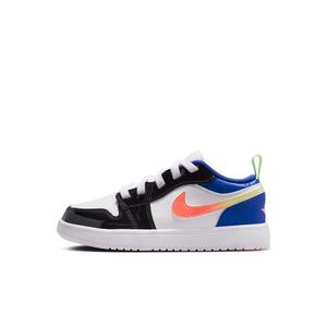 Jordan 1 Low Alt SE "White/Black/Game Royal/Bright Mango" Preschool Girls' Shoe