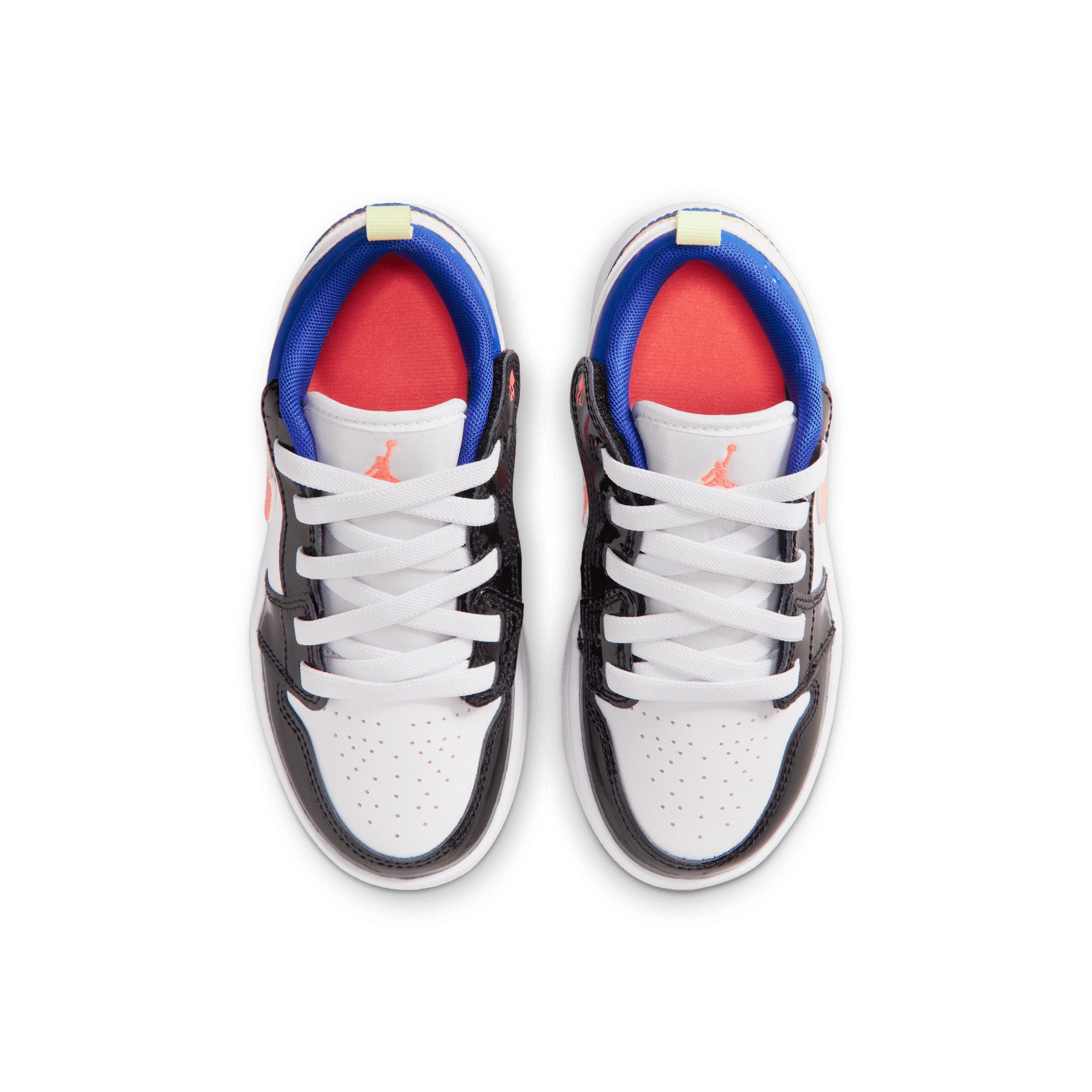 Jordan 1 Low Alt SE "White/Black/Game Royal/Bright Mango" Preschool Girls' Shoe - WHITE/BLACK/ROYAL/MANGO Thumbnail View 4
