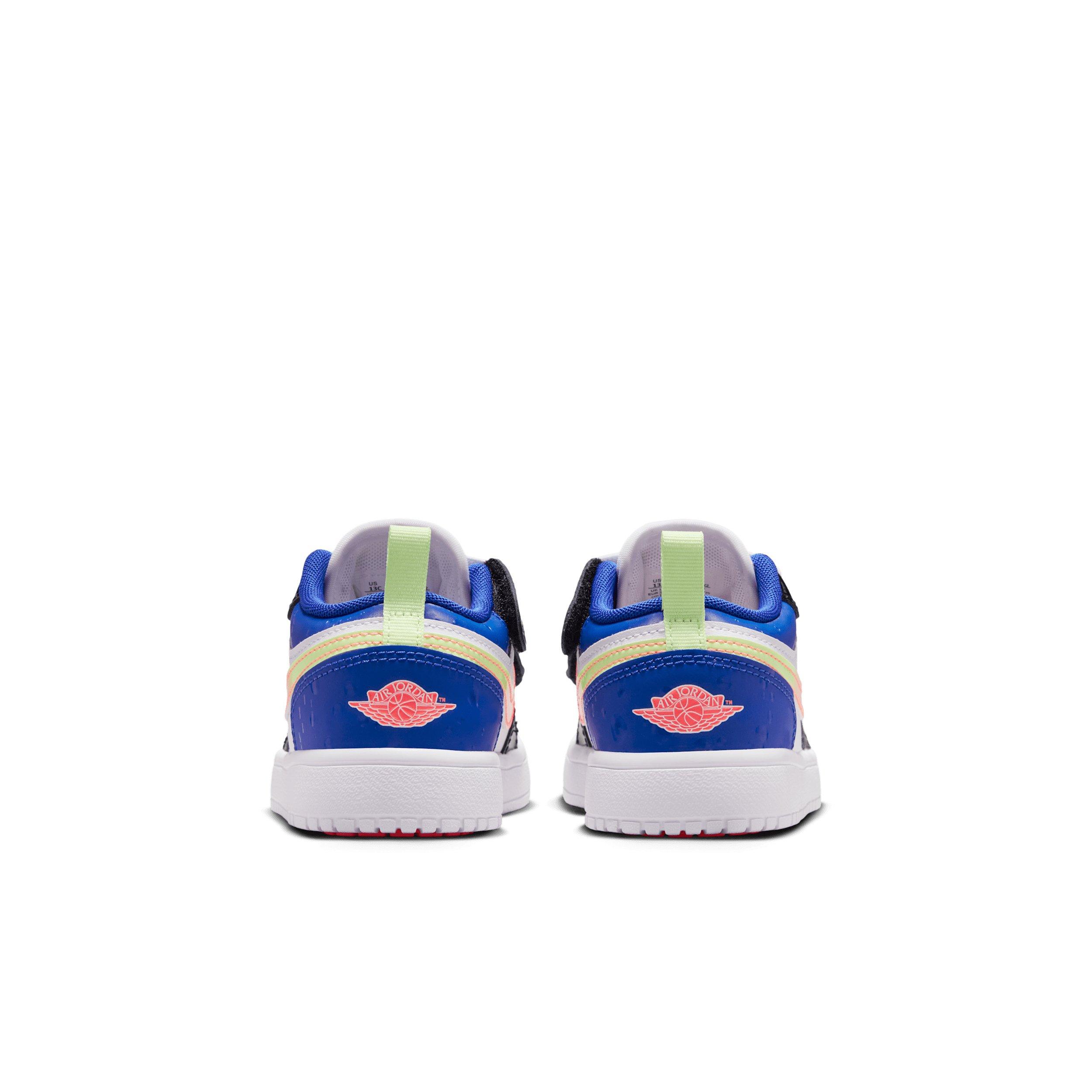 Jordan 1 Low Alt SE "White/Black/Game Royal/Bright Mango" Preschool Girls' Shoe - WHITE/BLACK/ROYAL/MANGO Thumbnail View 5