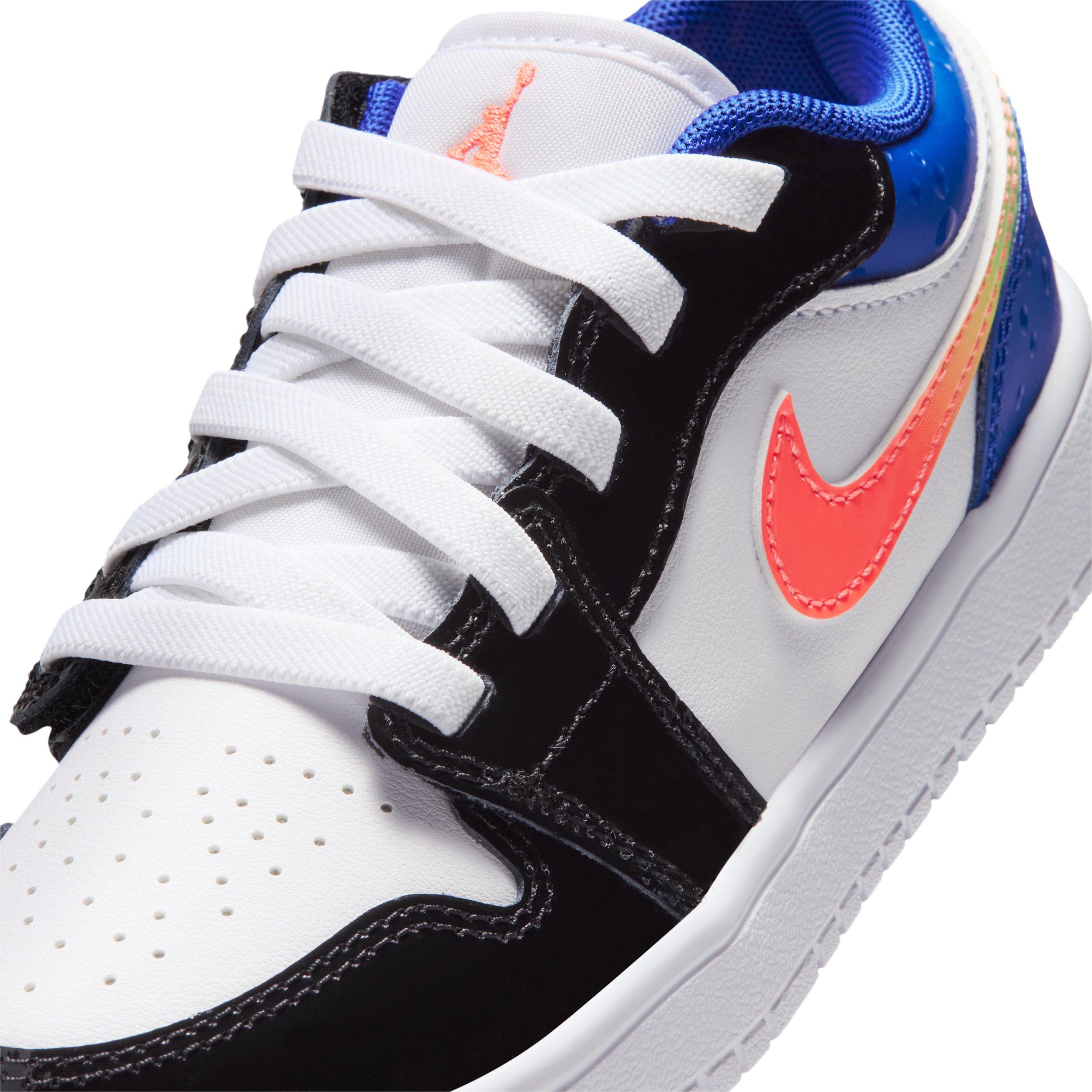 Jordan 1 Low Alt SE "White/Black/Game Royal/Bright Mango" Preschool Girls' Shoe - WHITE/BLACK/ROYAL/MANGO Thumbnail View 7