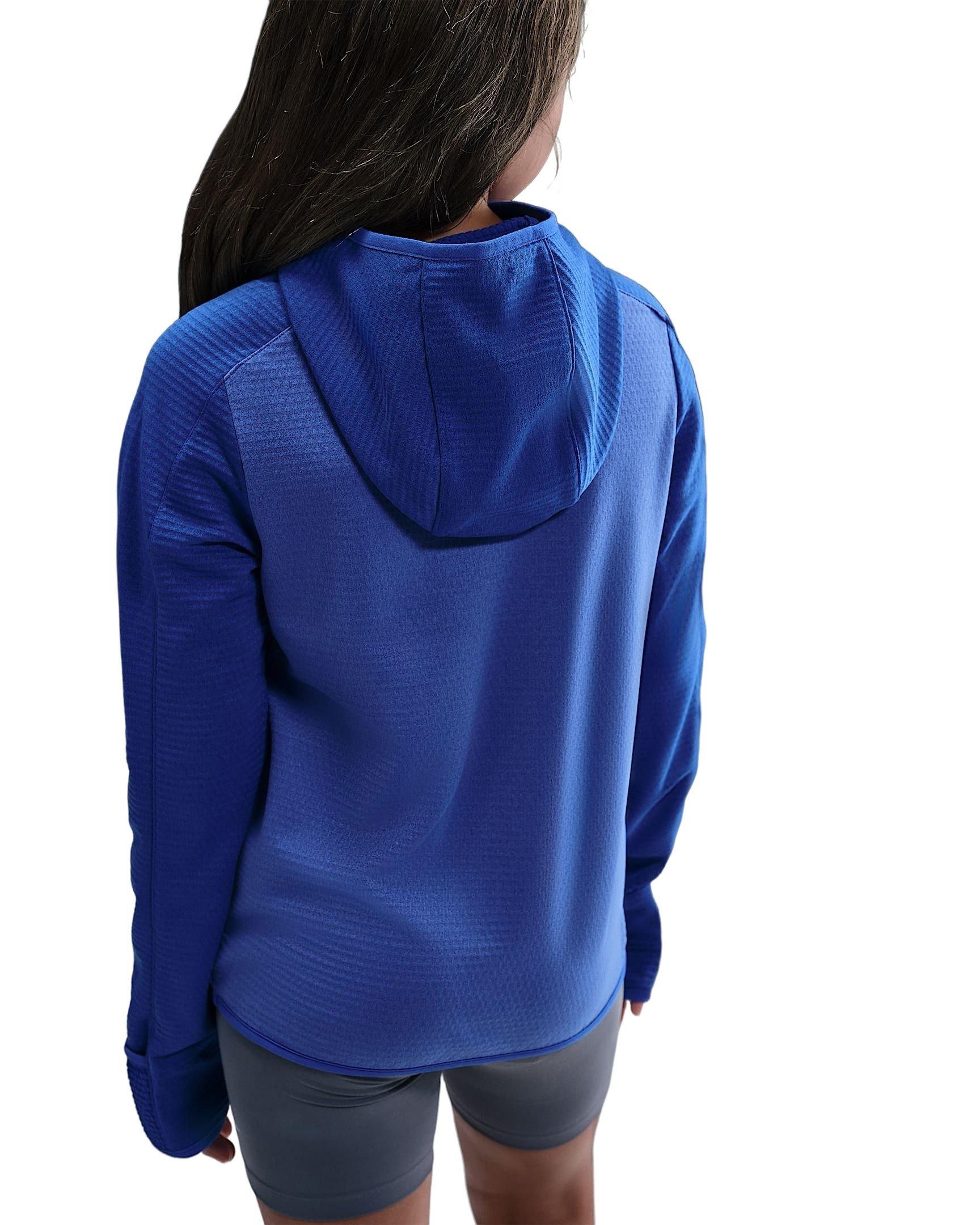 Nike Therma-FIT Hooded Big Kids' Blue 1/4 Zip Top