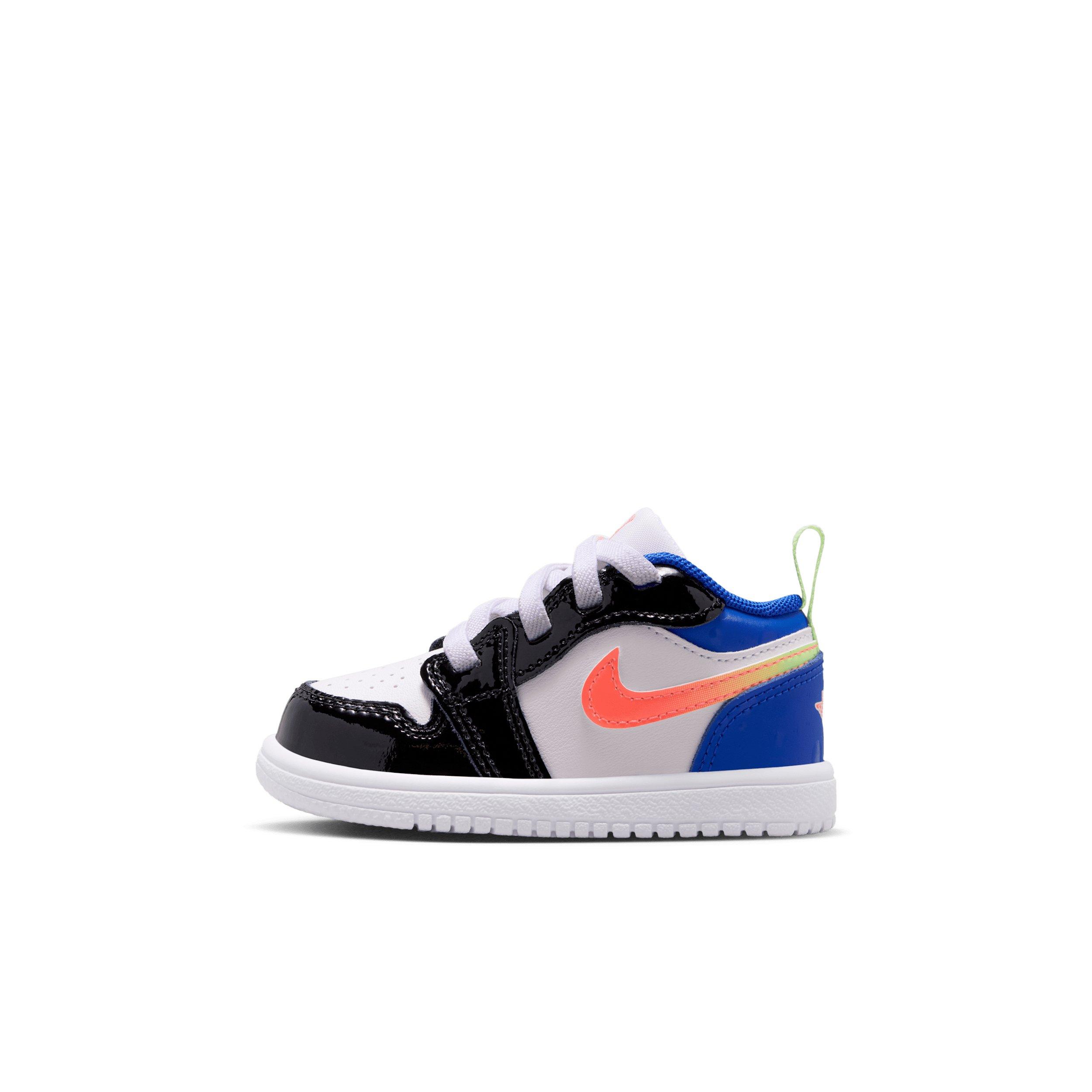 Jordan 1 Low Alt Infant Girls' "White/Black/Game Royal/Bright Mango" Shoe