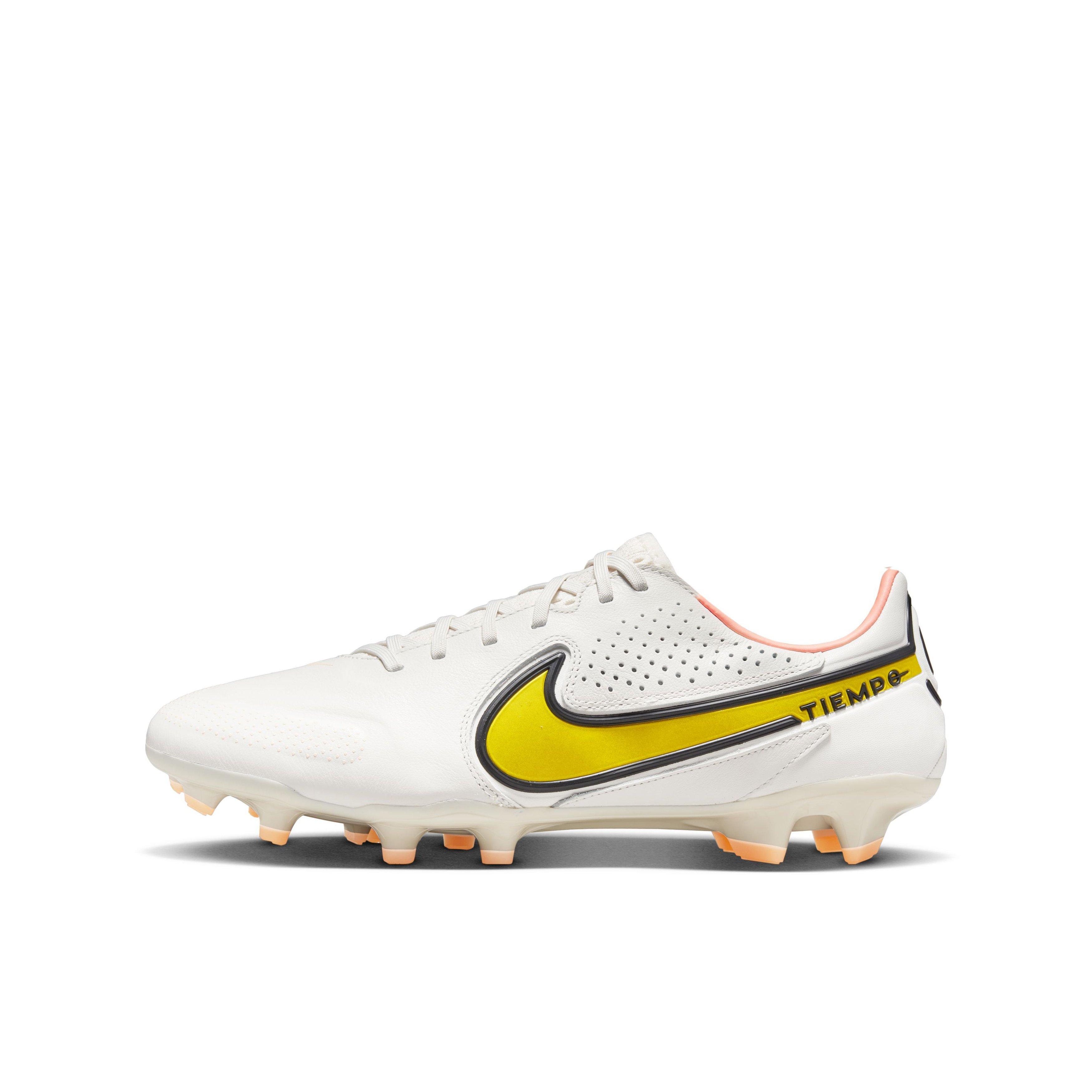 Nike Tiempo Legend 9 Pro FG "Phantom/Yellow Strike-Sunset Glow" Grade School Kids' Soccer Cleat - GREY/YELLOW Thumbnail View 2