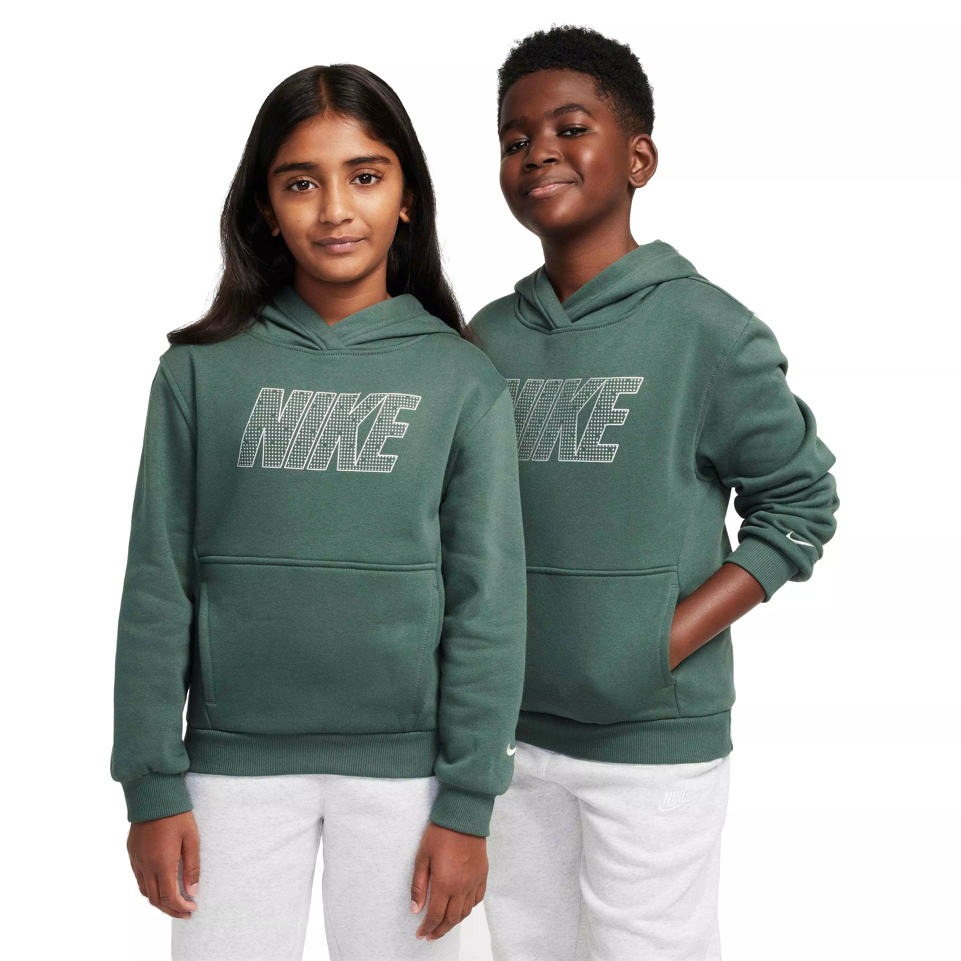 Nike Big Kids' Sportswear Club Pullover Fleece Hoodie - GREEN