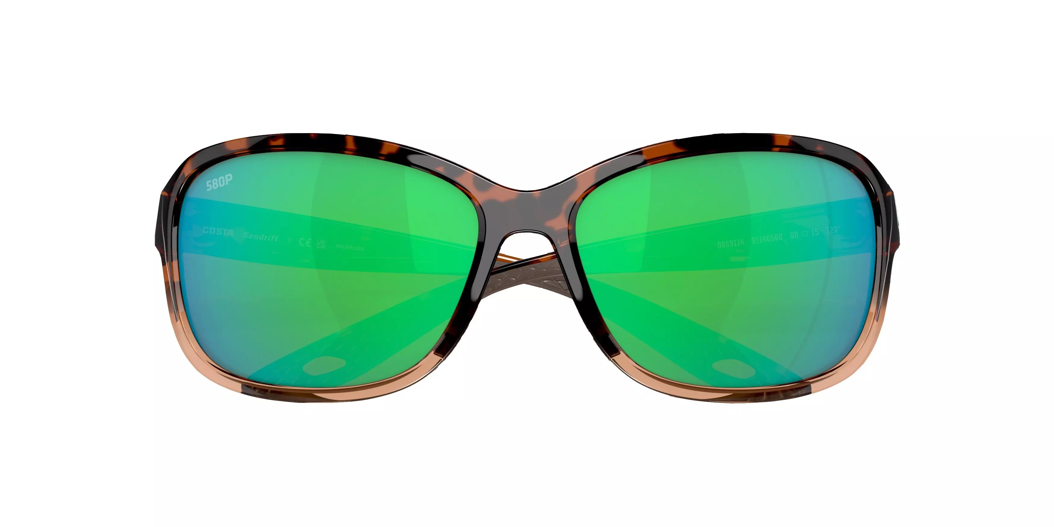 Costa Del Mar Seadrift S Green Mirror Polarized Sunglasses - Brown - BROWN