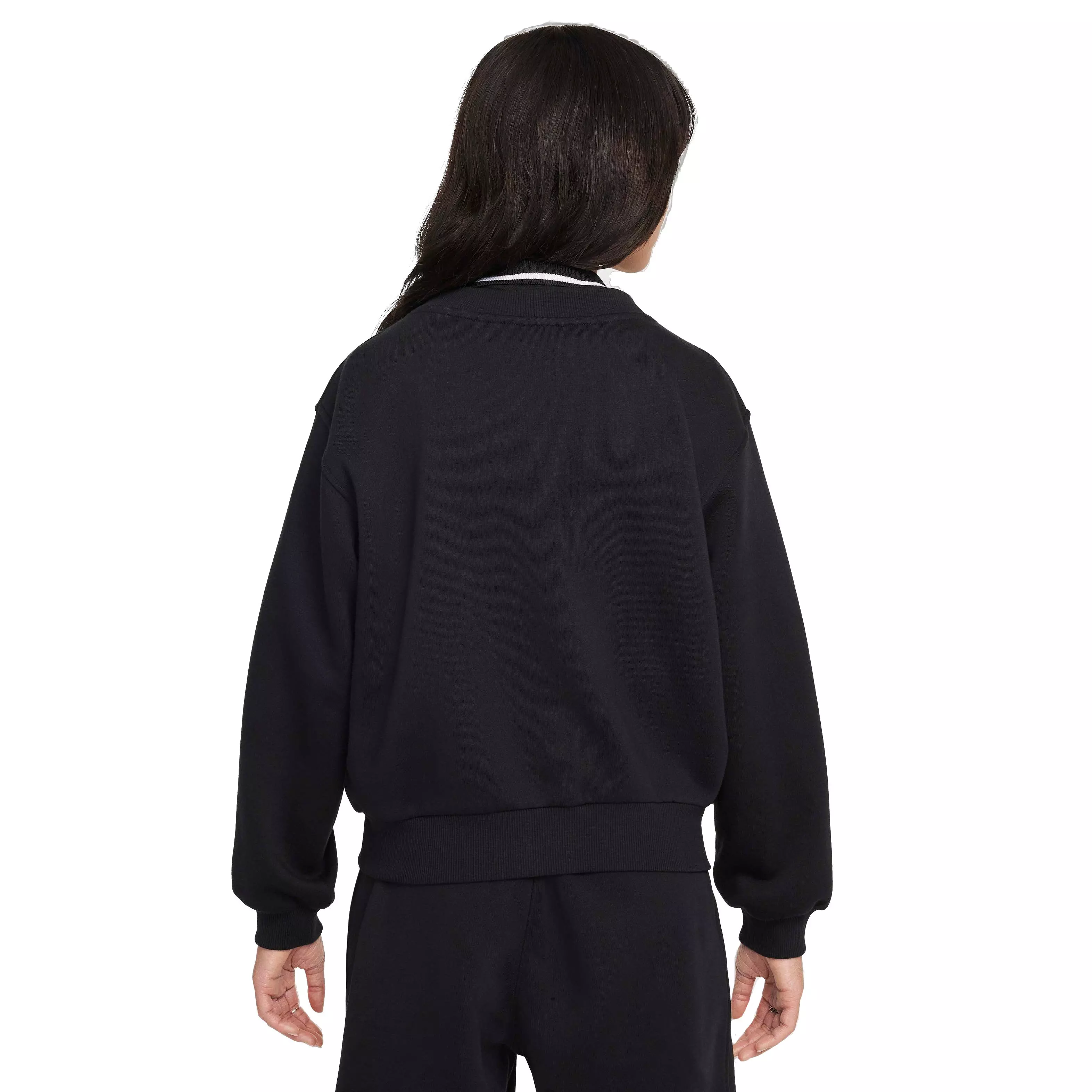 Nike Big Girls' Sportswear Club Fleece Cardigan - BLACK