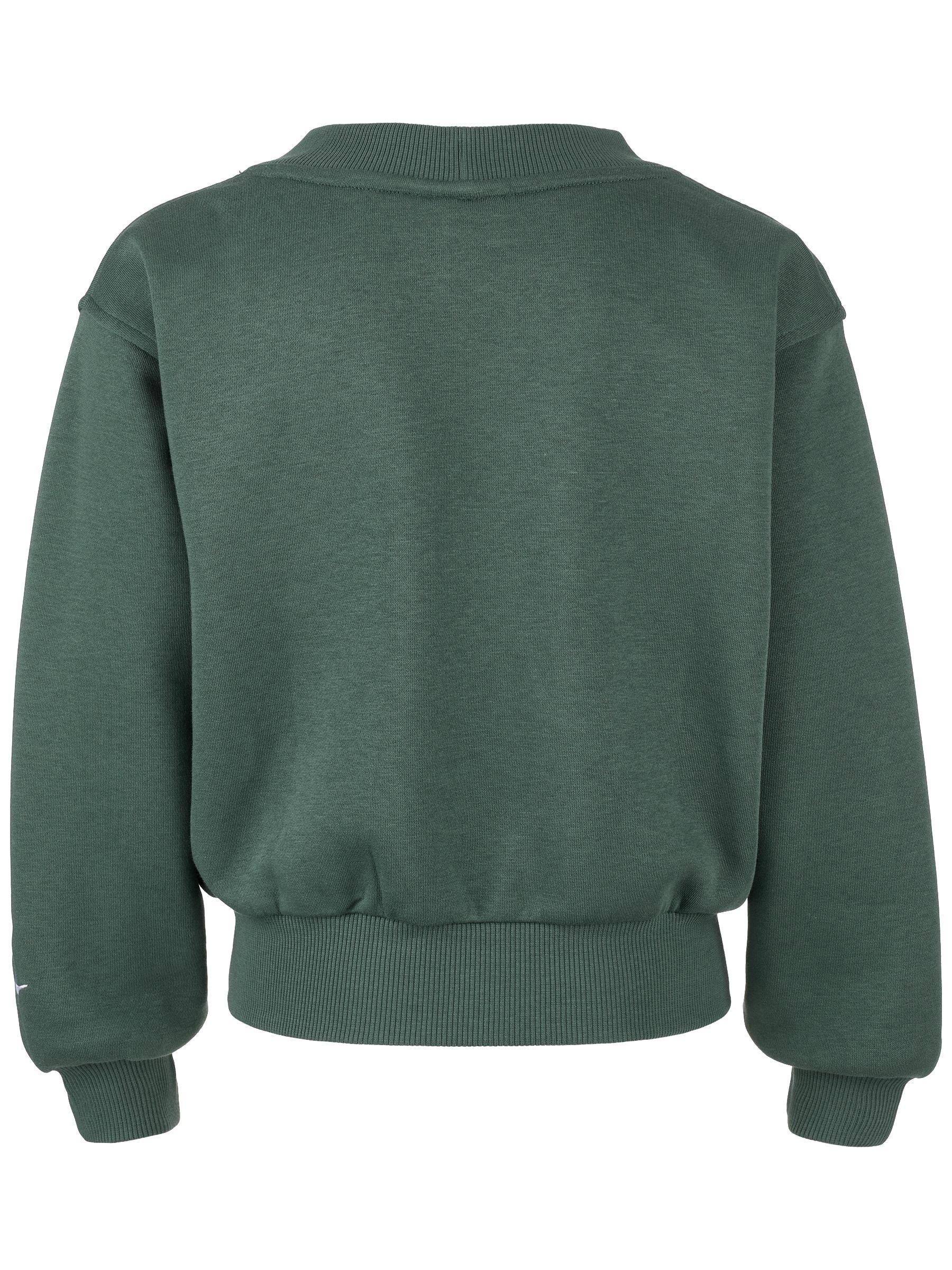 Nike Big Girls' Sportswear Club Fleece Cardigan - GREEN Thumbnail View 2