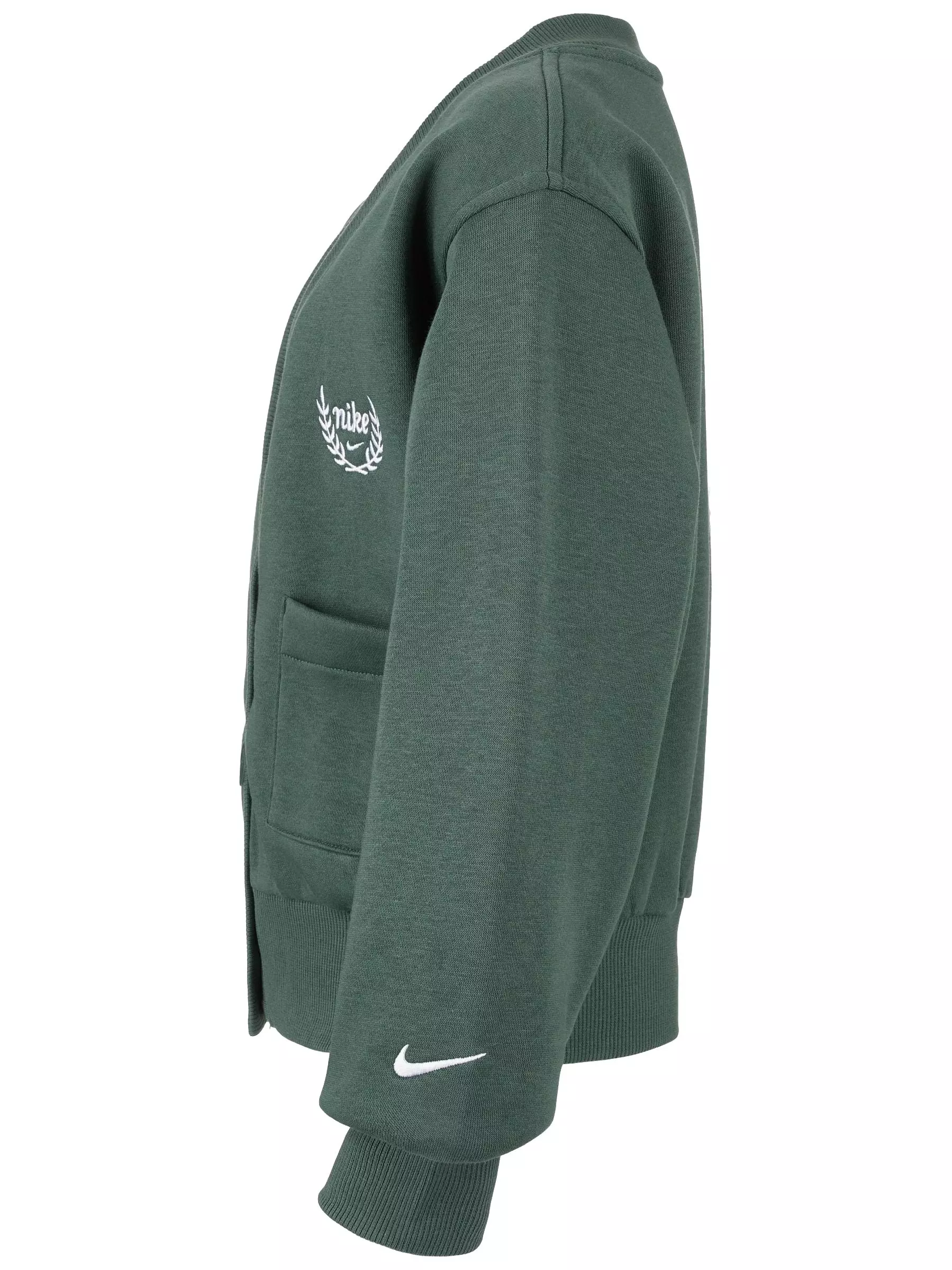 Nike Big Girls' Sportswear Club Fleece Cardigan - GREEN