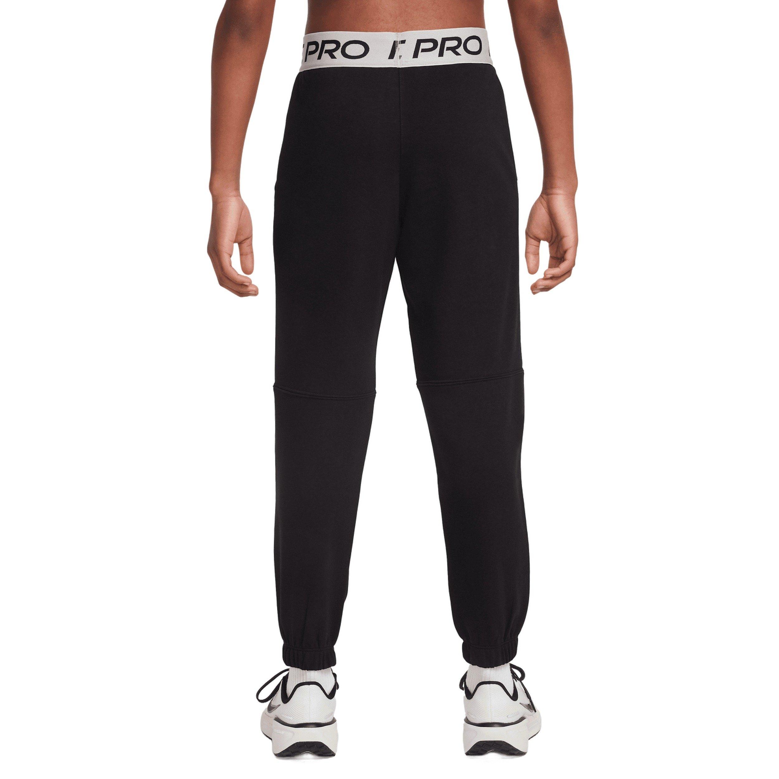 Nike Pro Fleece Dri-FIT Big Girls' Black/Grey Joggers