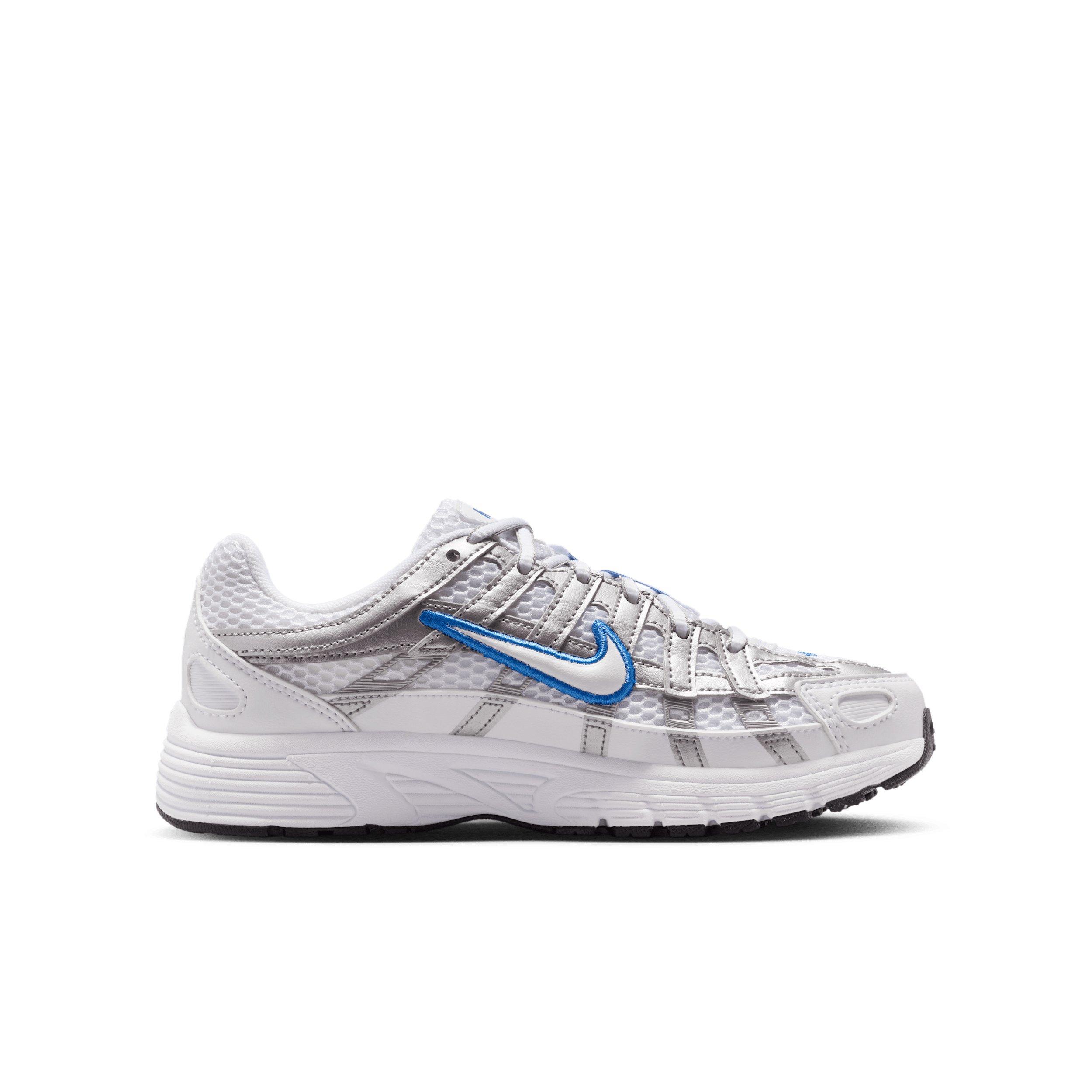 Nike P-6000 "White/Blue Crystal/Metallic Silver/White" Grade School Boys' Shoe - WHITE/BLUE/SILVER/WHITE Thumbnail View 1