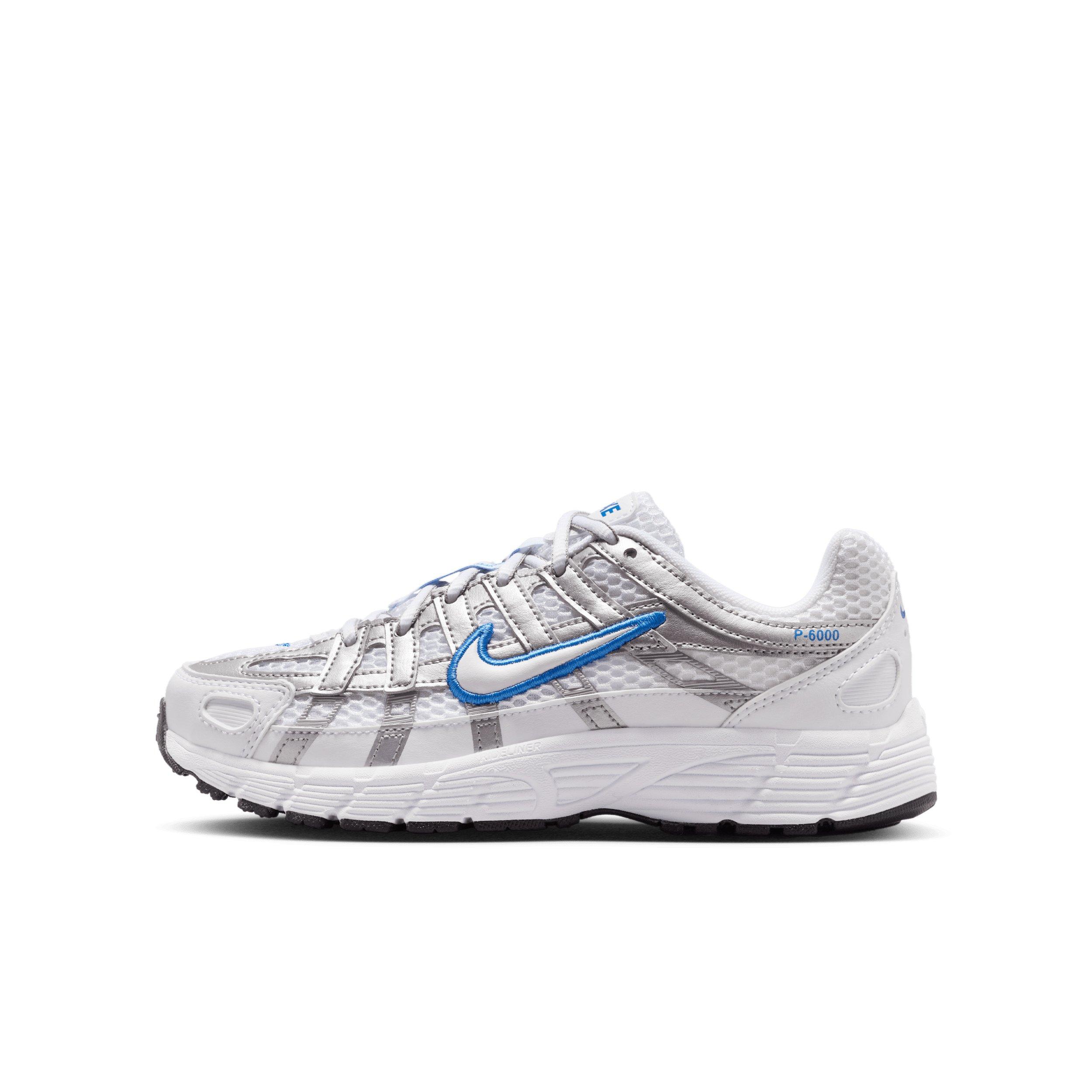Nike P-6000 "White/Blue Crystal/Metallic Silver/White" Grade School Boys' Shoe - WHITE/BLUE/SILVER/WHITE Thumbnail View 2