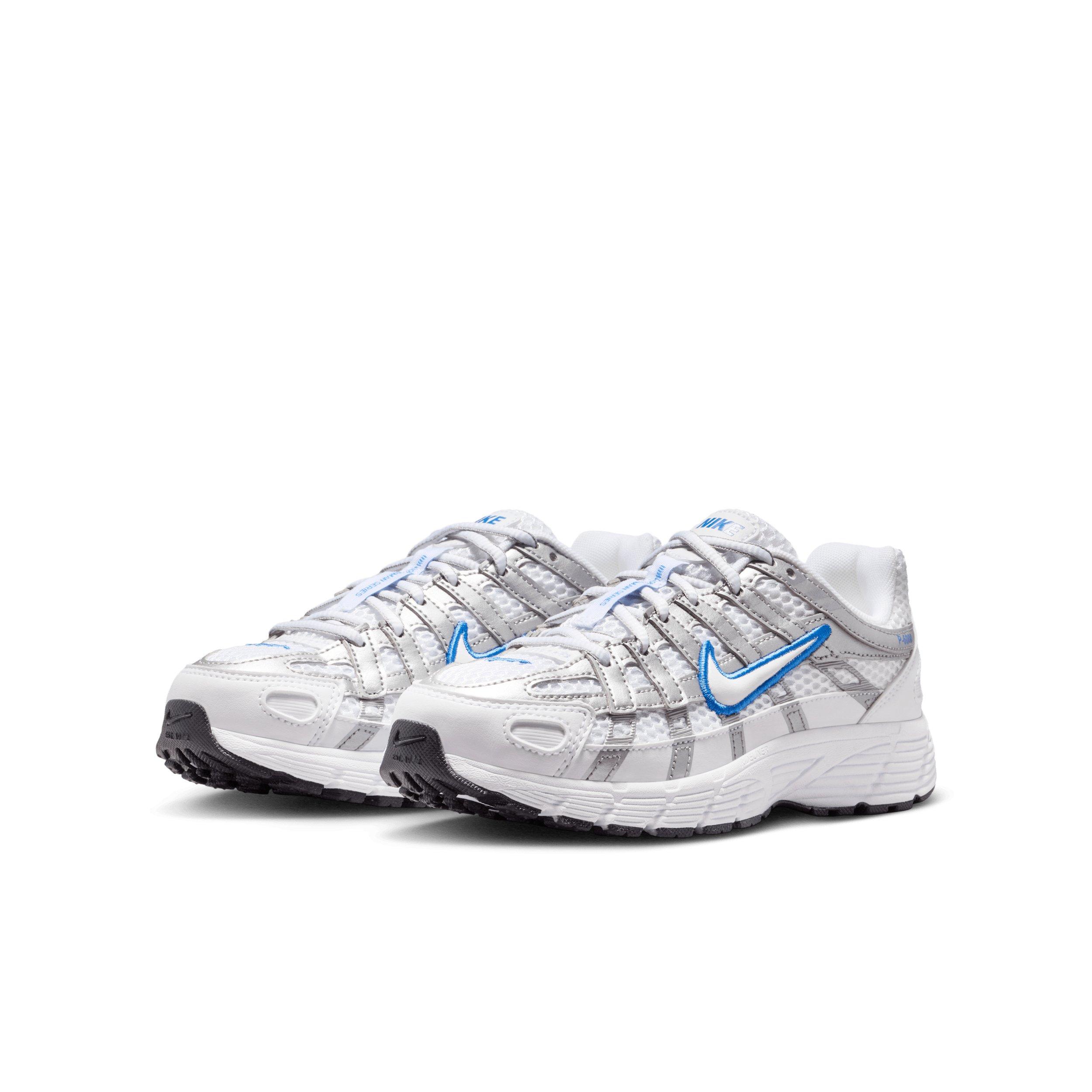 Nike P-6000 "White/Blue Crystal/Metallic Silver/White" Grade School Boys' Shoe - WHITE/BLUE/SILVER/WHITE Thumbnail View 3