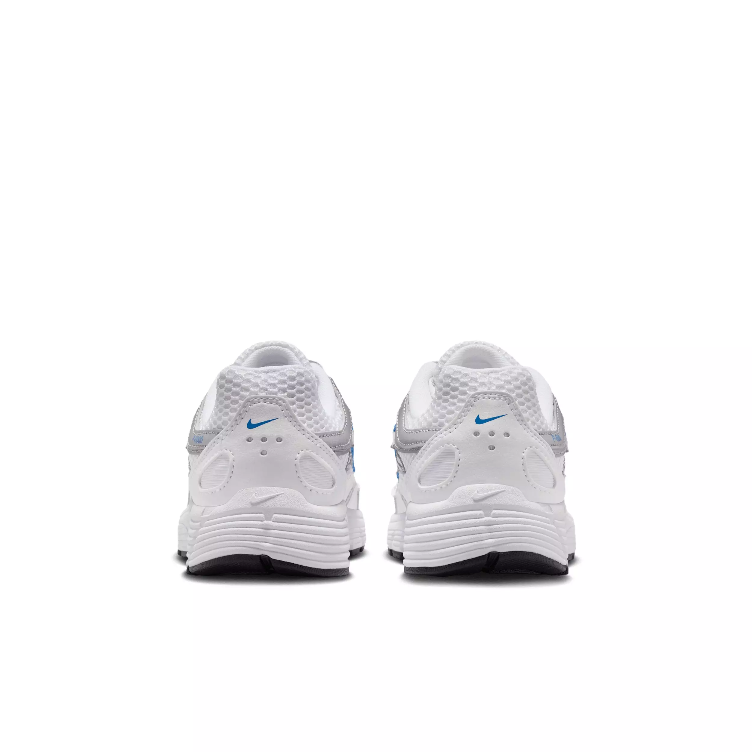 Nike P-6000 "White/Blue Crystal/Metallic Silver/White" Grade School Boys' Shoe - WHITE/BLUE/SILVER/WHITE