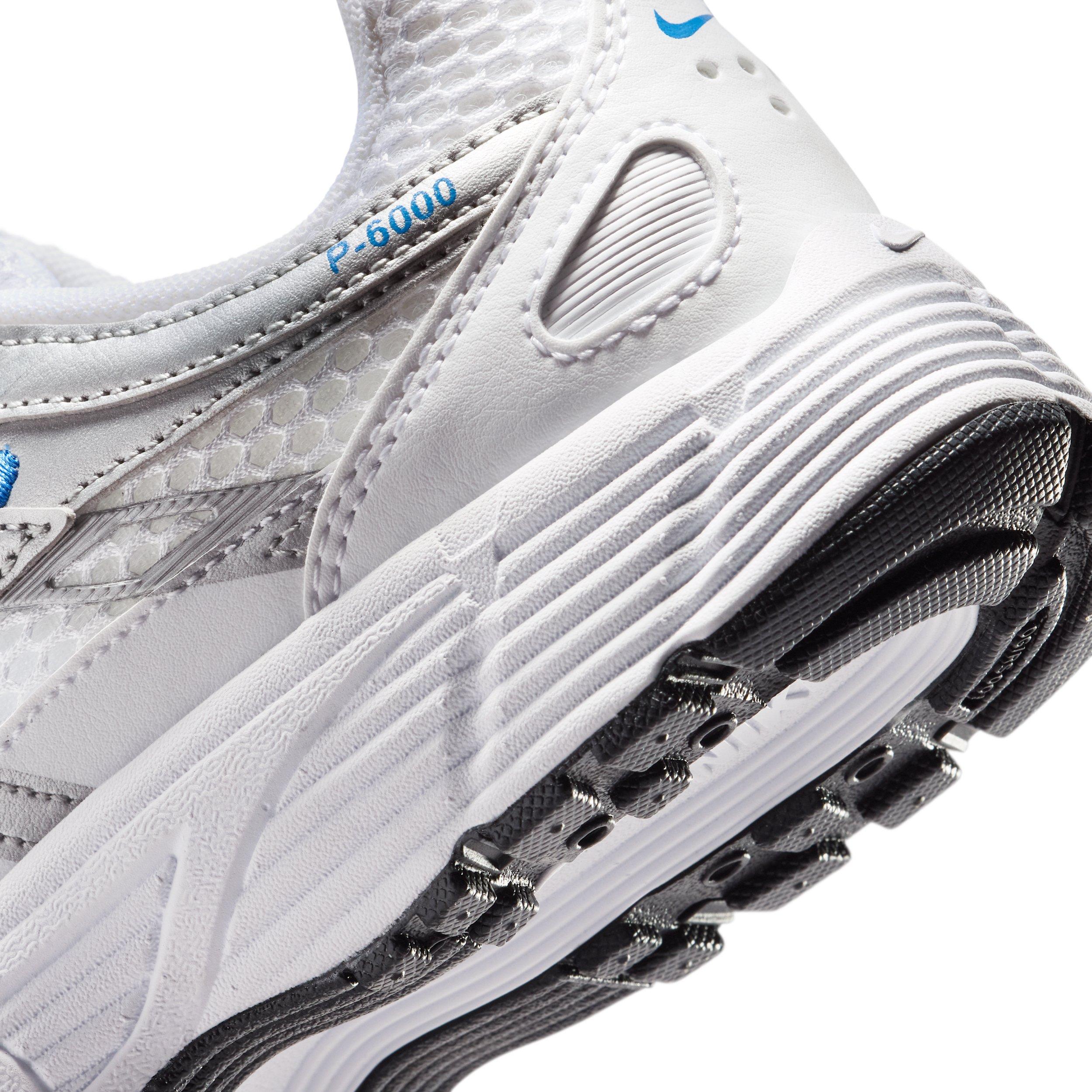 Nike P-6000 "White/Blue Crystal/Metallic Silver/White" Grade School Boys' Shoe - WHITE/BLUE/SILVER/WHITE Thumbnail View 8
