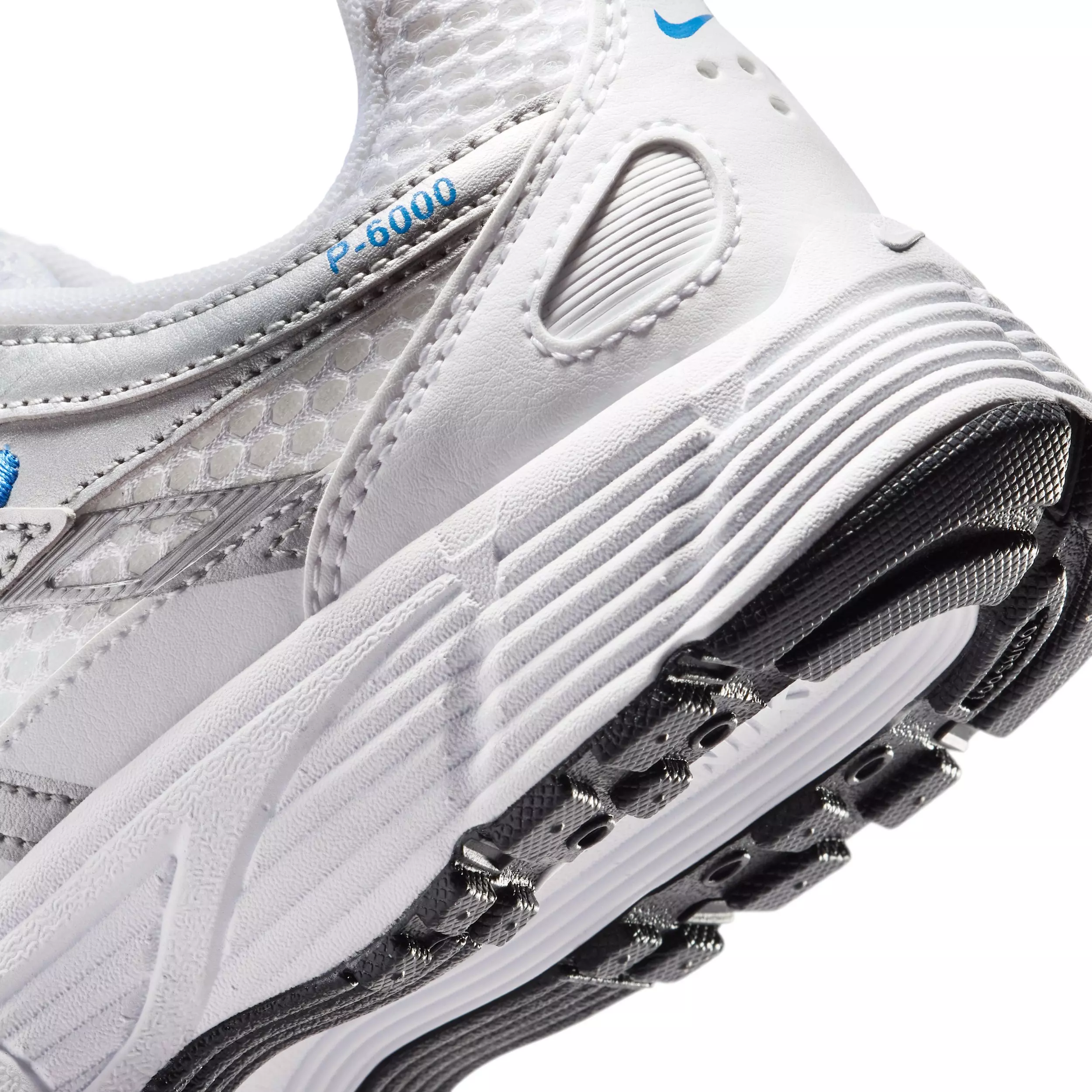 Nike P-6000 "White/Blue Crystal/Metallic Silver/White" Grade School Boys' Shoe - WHITE/BLUE/SILVER/WHITE
