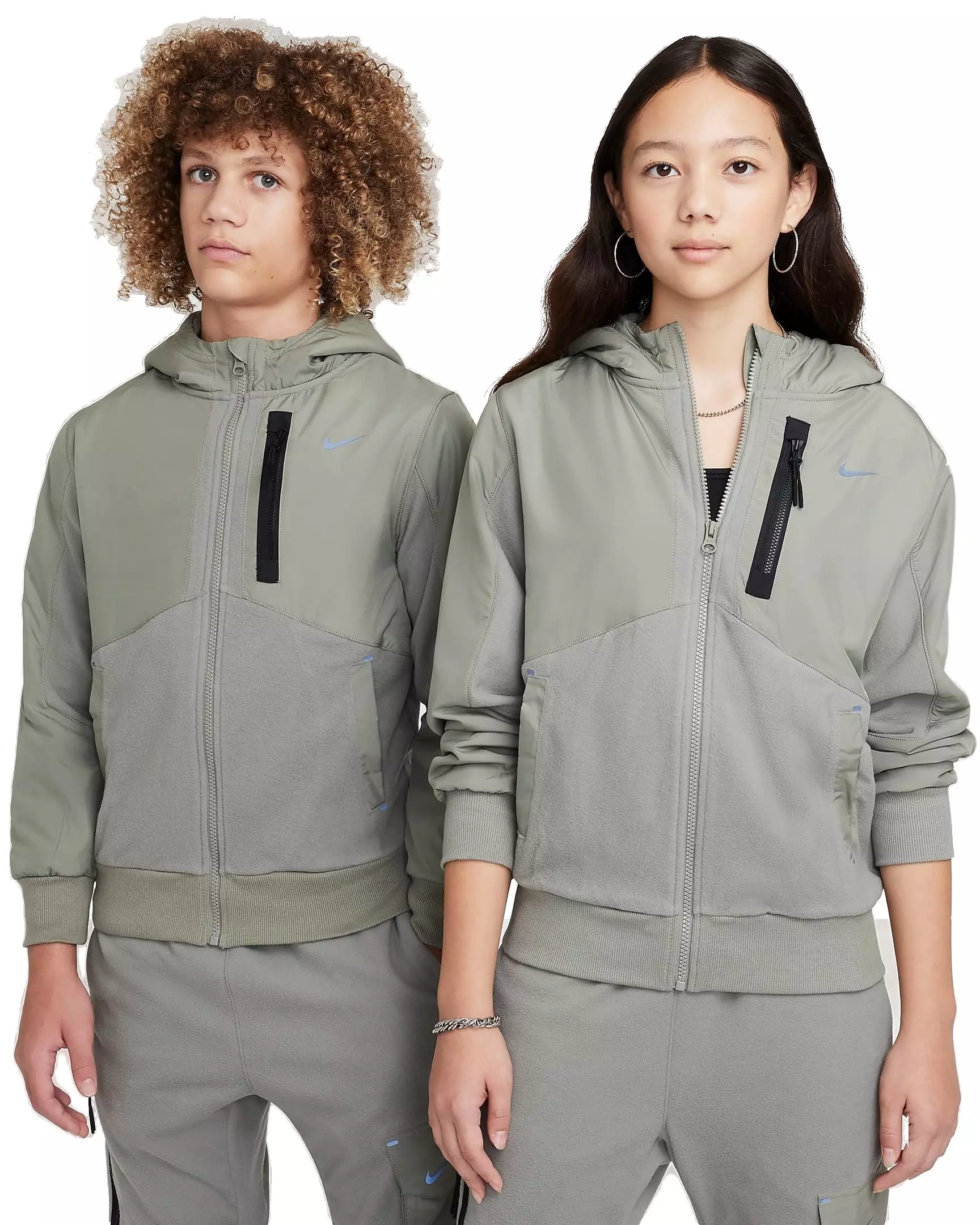 Nike Big Kids' Sportswear City Utility EasyOn Therma-FIT Winterized Jacket - DK STUCCO