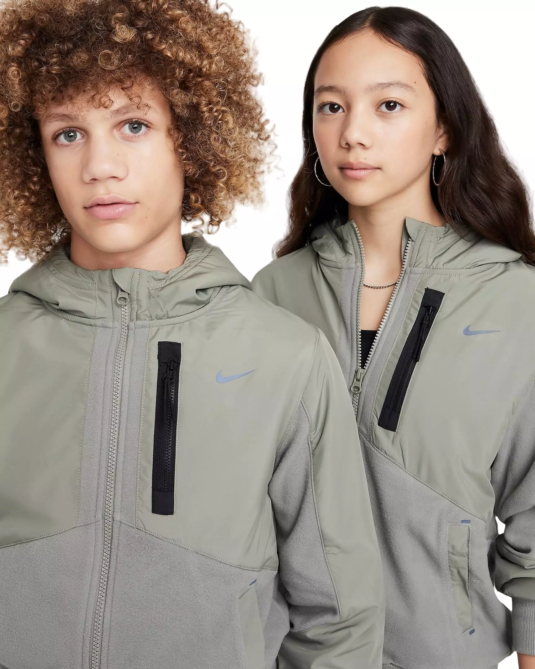 Nike Big Kids' Sportswear City Utility EasyOn Therma-FIT Winterized Jacket - DK STUCCO