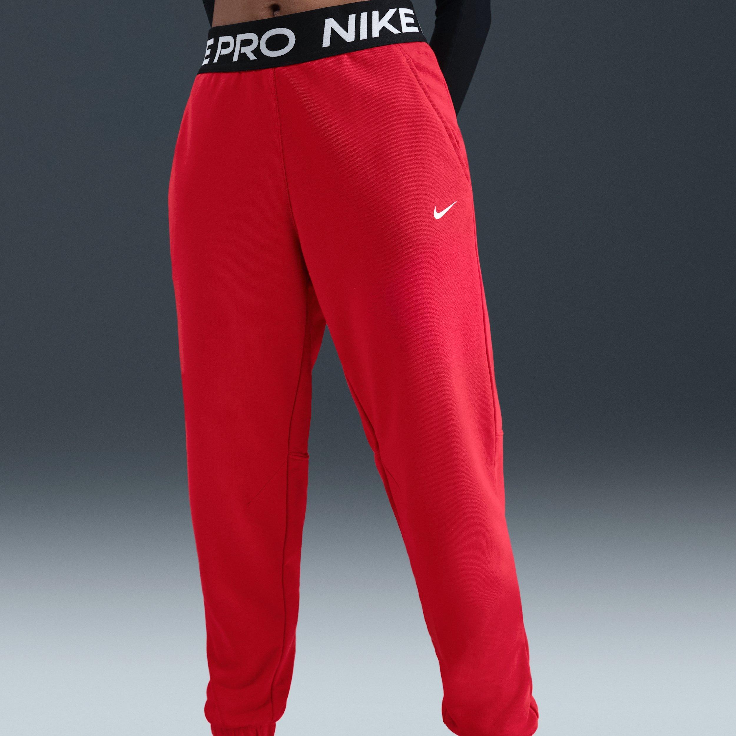 Nike Pro Fleece Dri-FIT Big Girls' Red Joggers