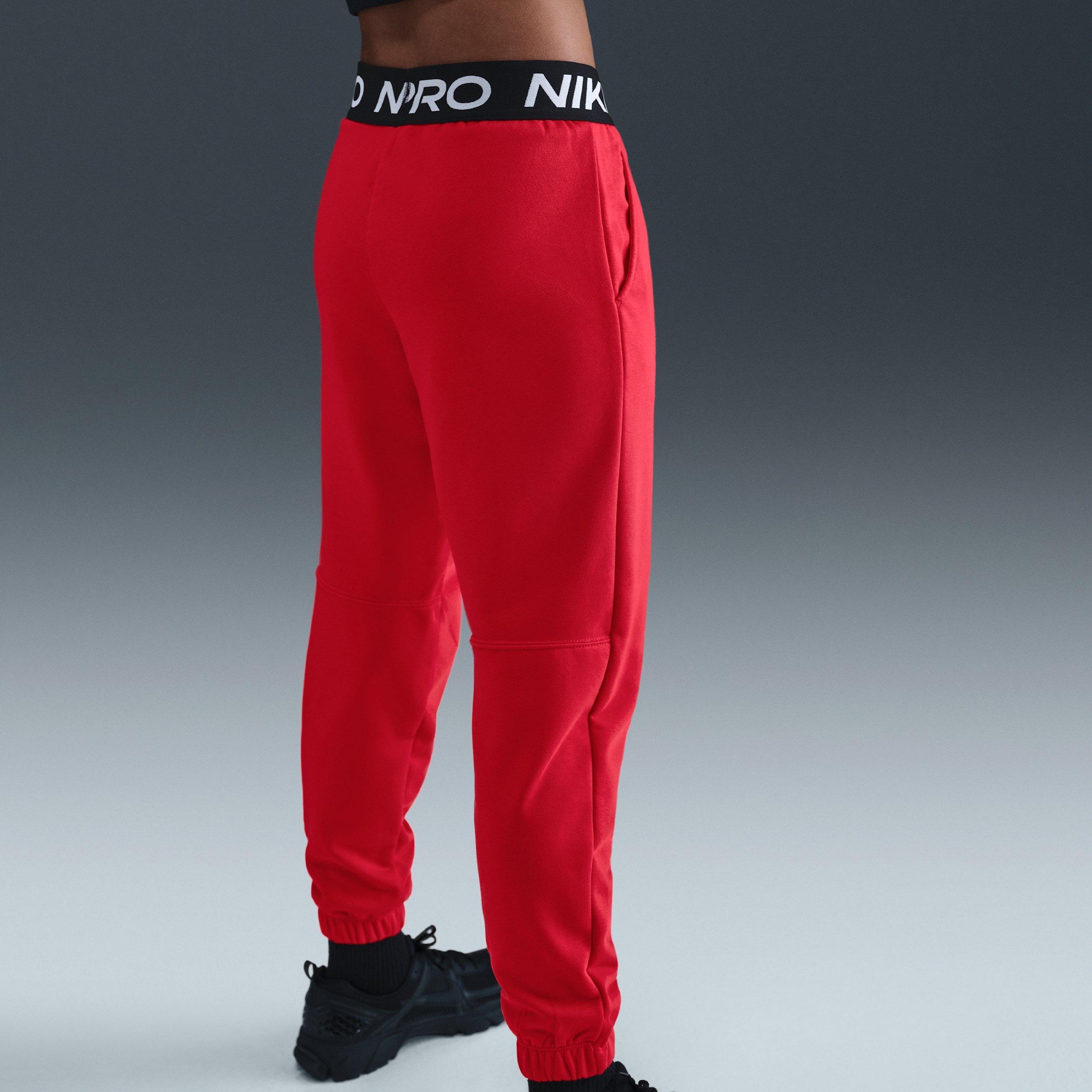 Nike Pro Fleece Dri-FIT Big Girls' Red Joggers