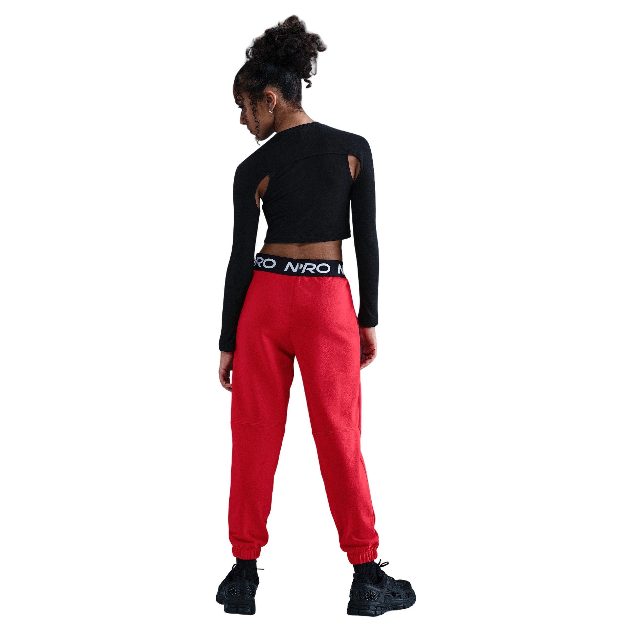 Nike Pro Fleece Dri-FIT Big Girls' Red Joggers
