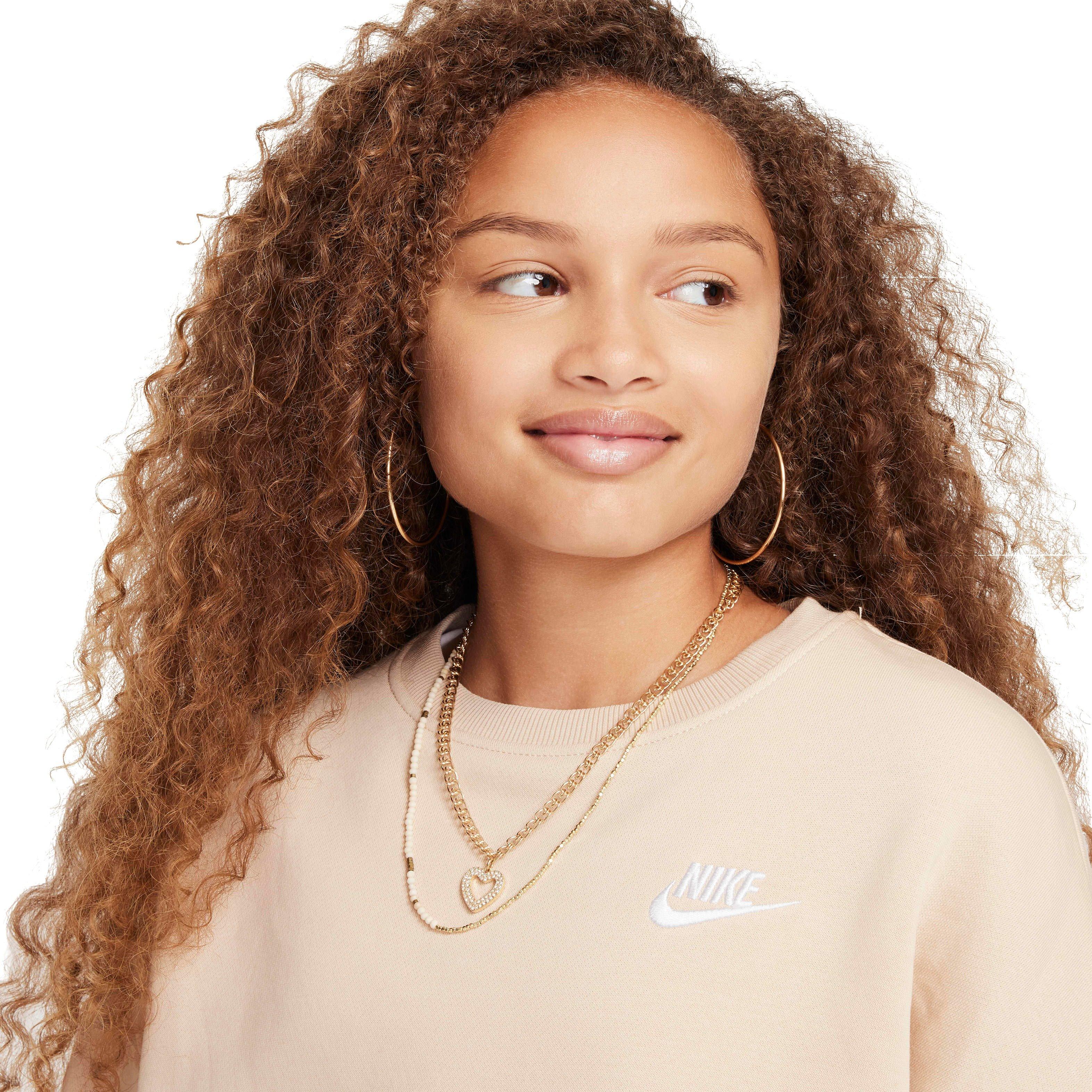 Nike Sportswear Club Fleece Boxy Crew-Neck Big Girls' Sweatshirt