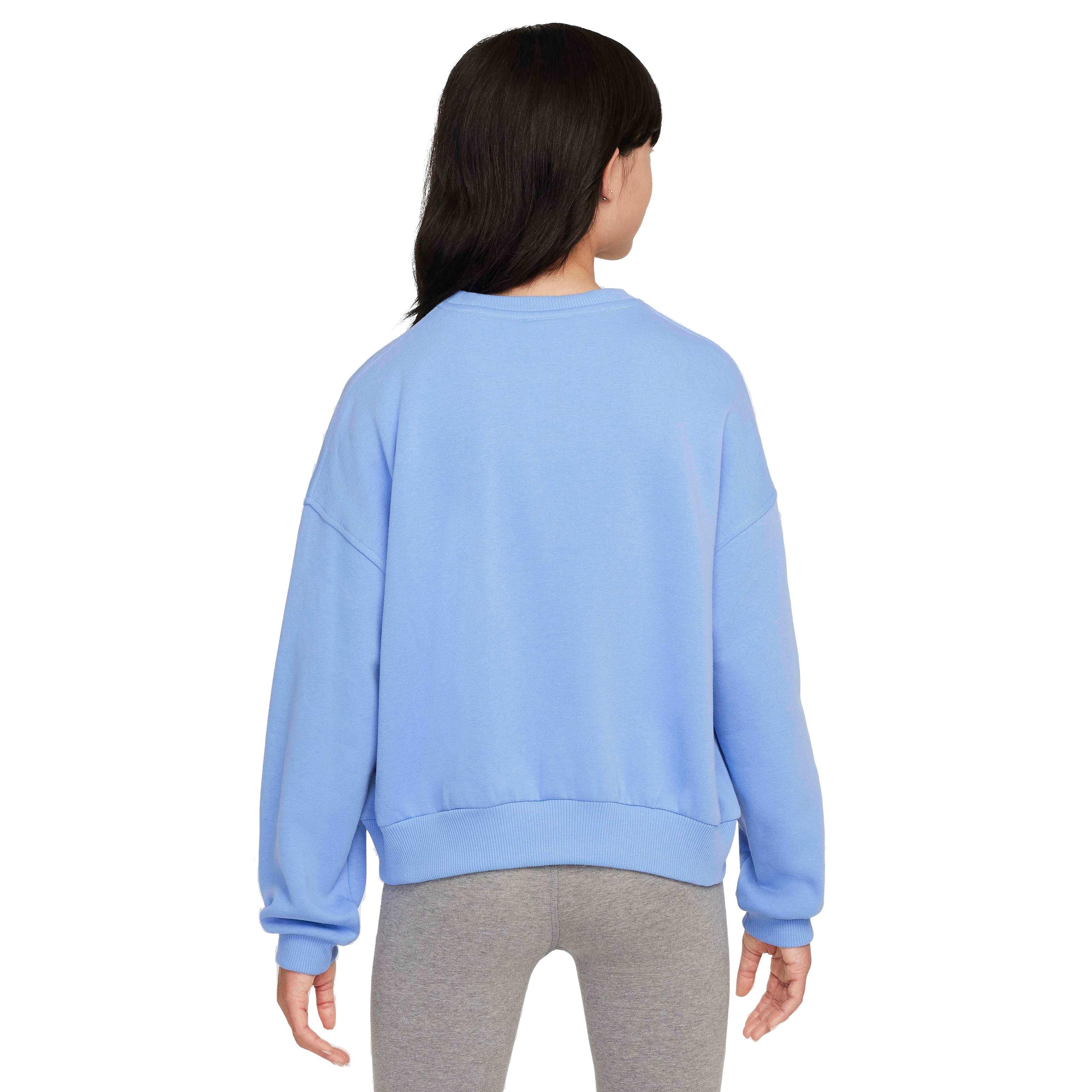 Nike Big Girls' Sportswear Club Fleece Boxy Crew-Neck Sweatshirt - ROYAL Thumbnail View 2
