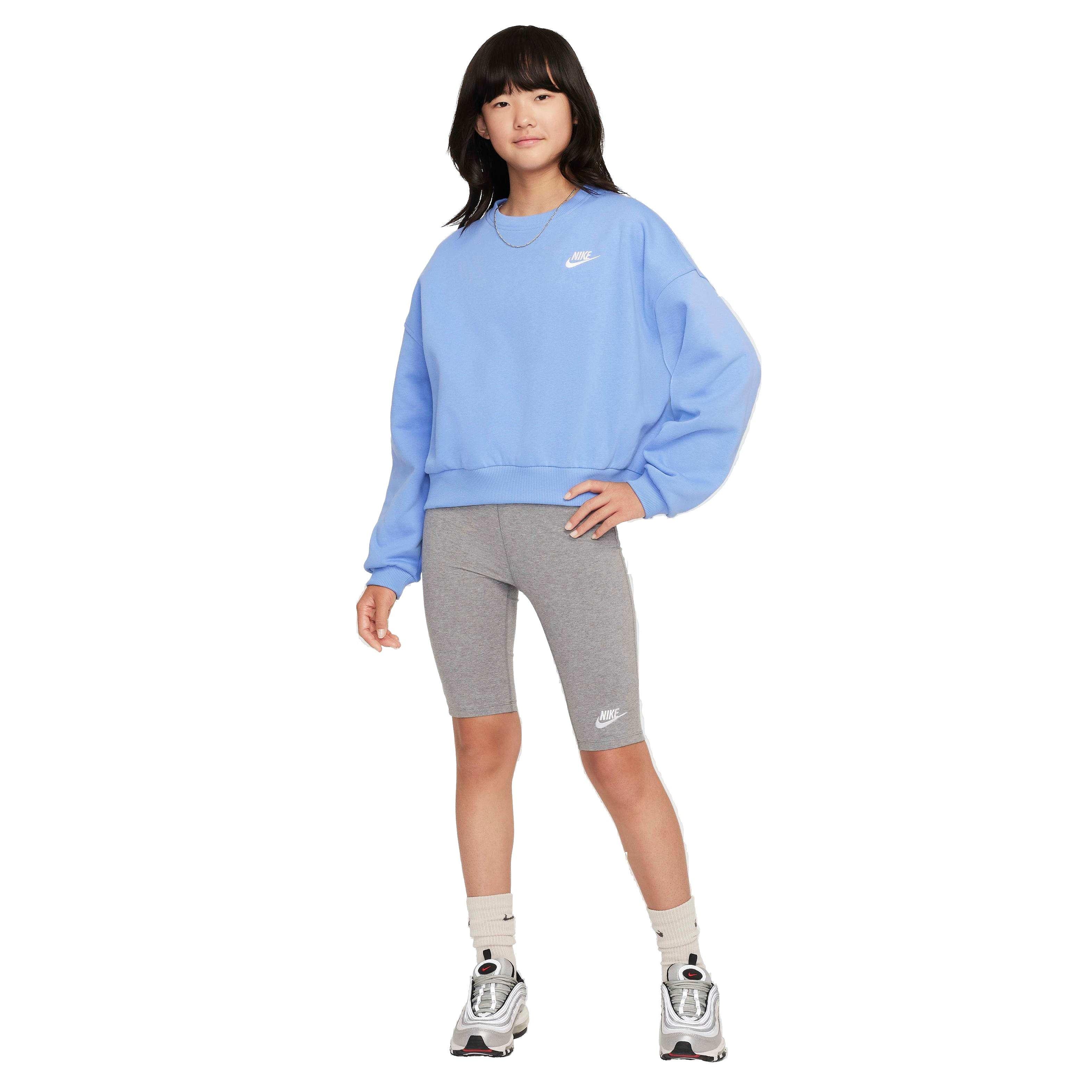 Nike Big Girls' Sportswear Club Fleece Boxy Crew-Neck Sweatshirt - ROYAL Thumbnail View 4