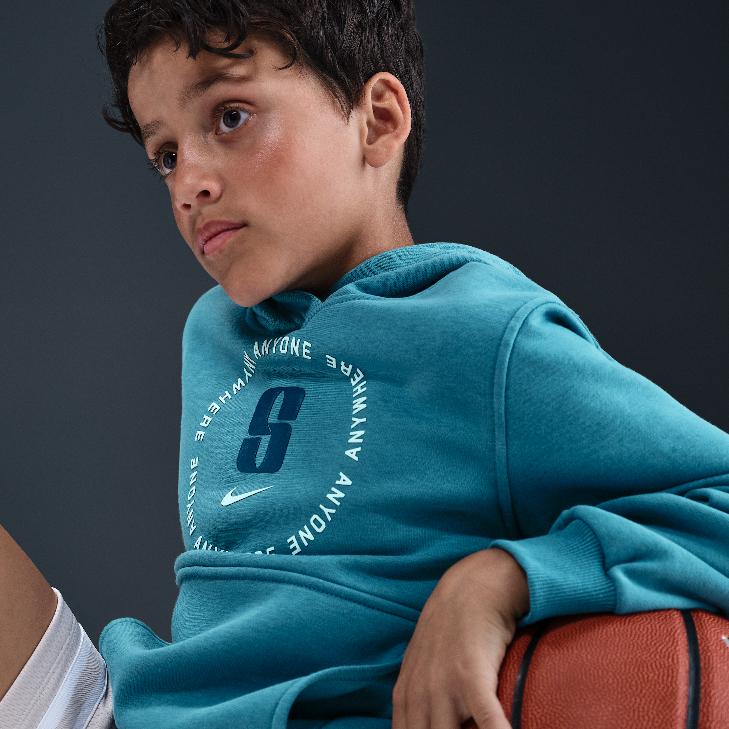 Nike Sabrina Ionescu Club Fleece Big Kids' Teal Basketball Hoodie