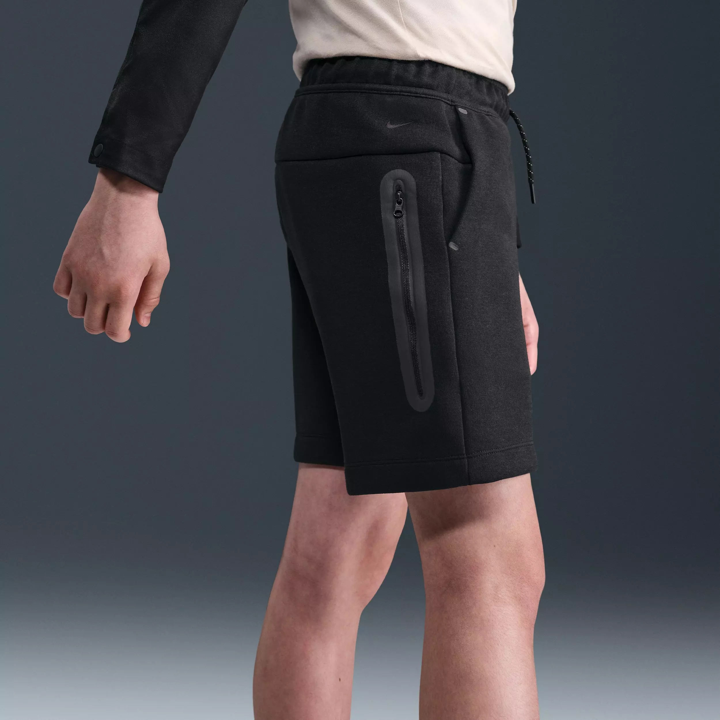 Nike Big Boys' Sportswear Tech Fleece Shorts - Black - BLACK