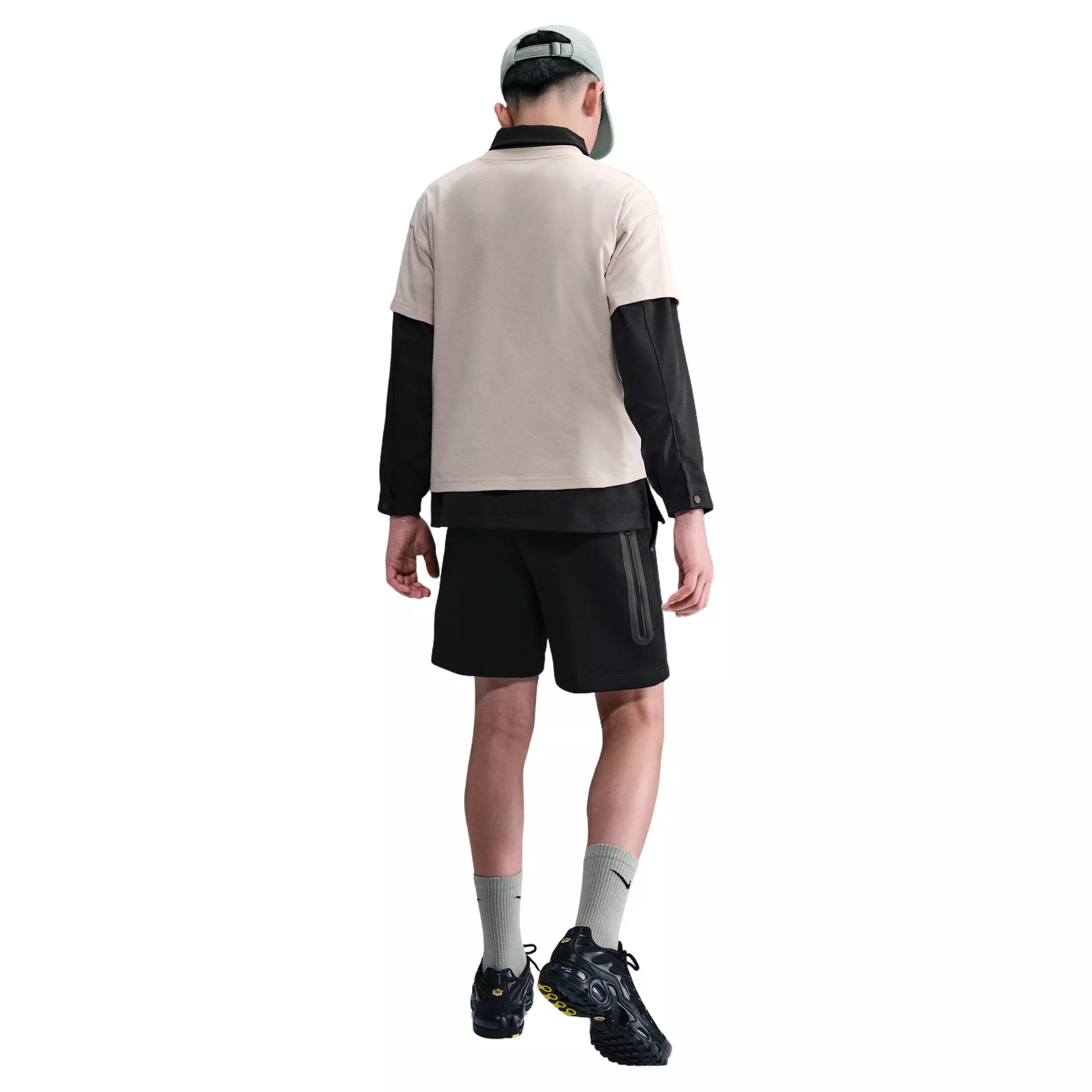 Nike Big Boys' Sportswear Tech Fleece Shorts - Black - BLACK