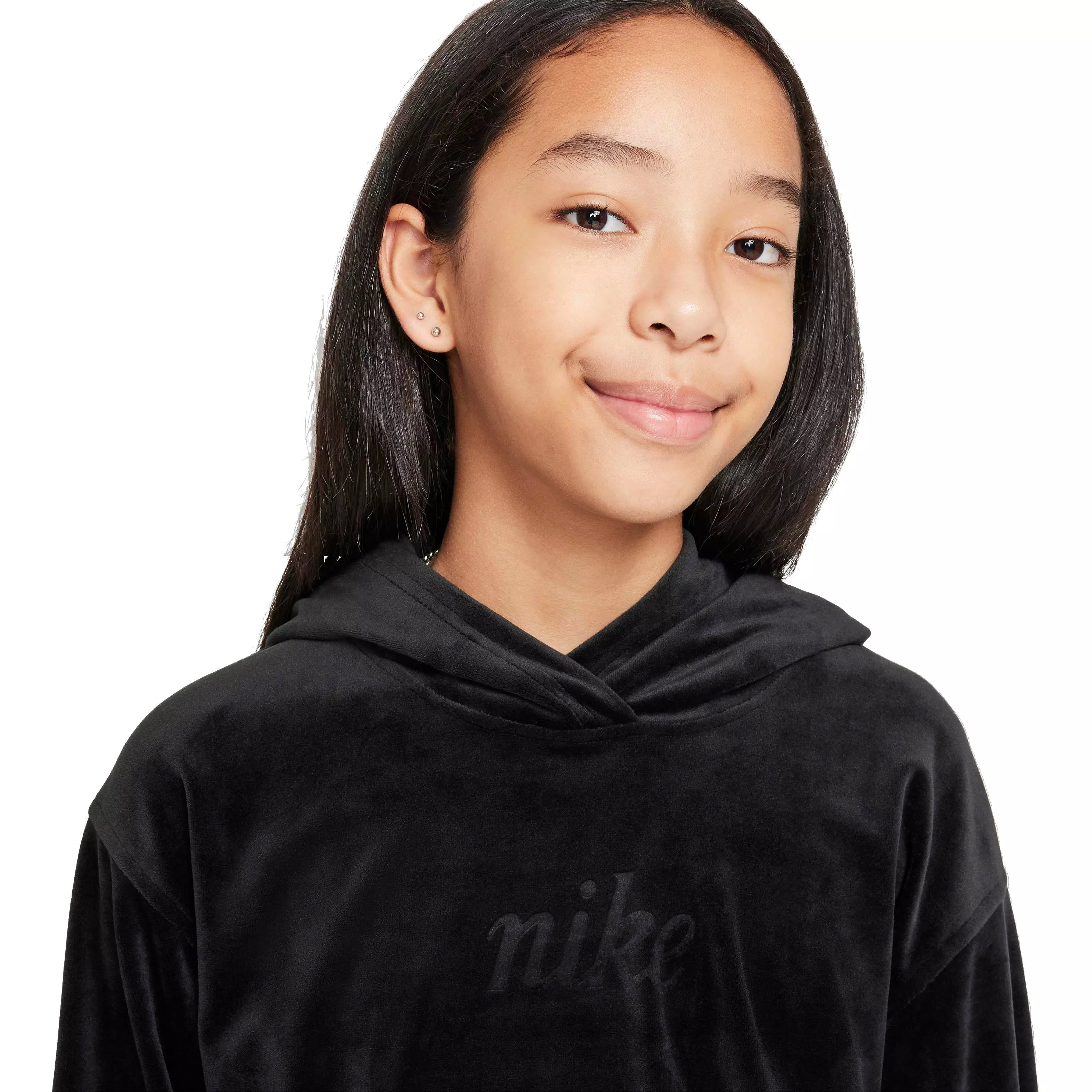 Nike Big Girls' Sportswear Pullover Hoodie - BLACK
