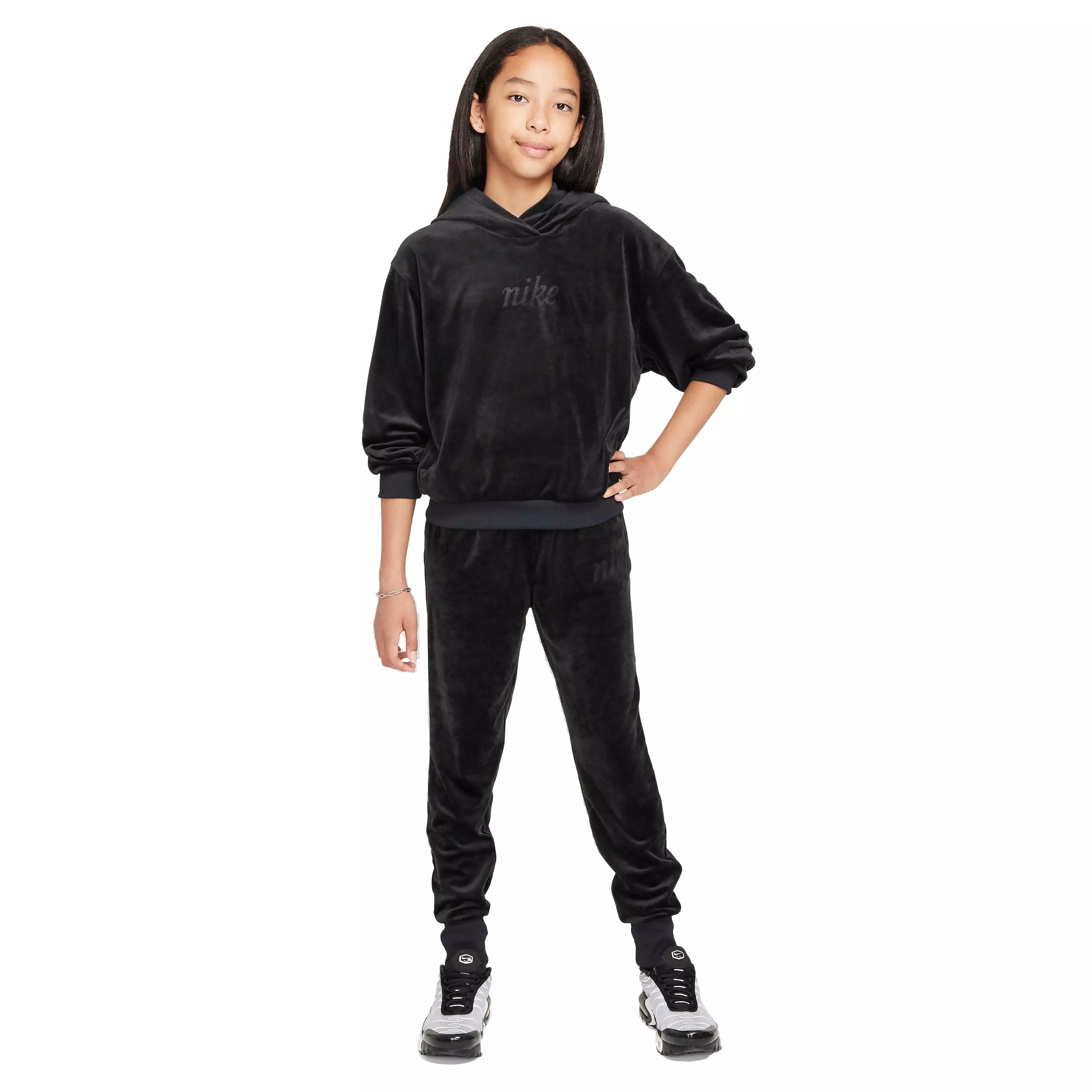Nike Big Girls' Sportswear Pullover Hoodie - BLACK