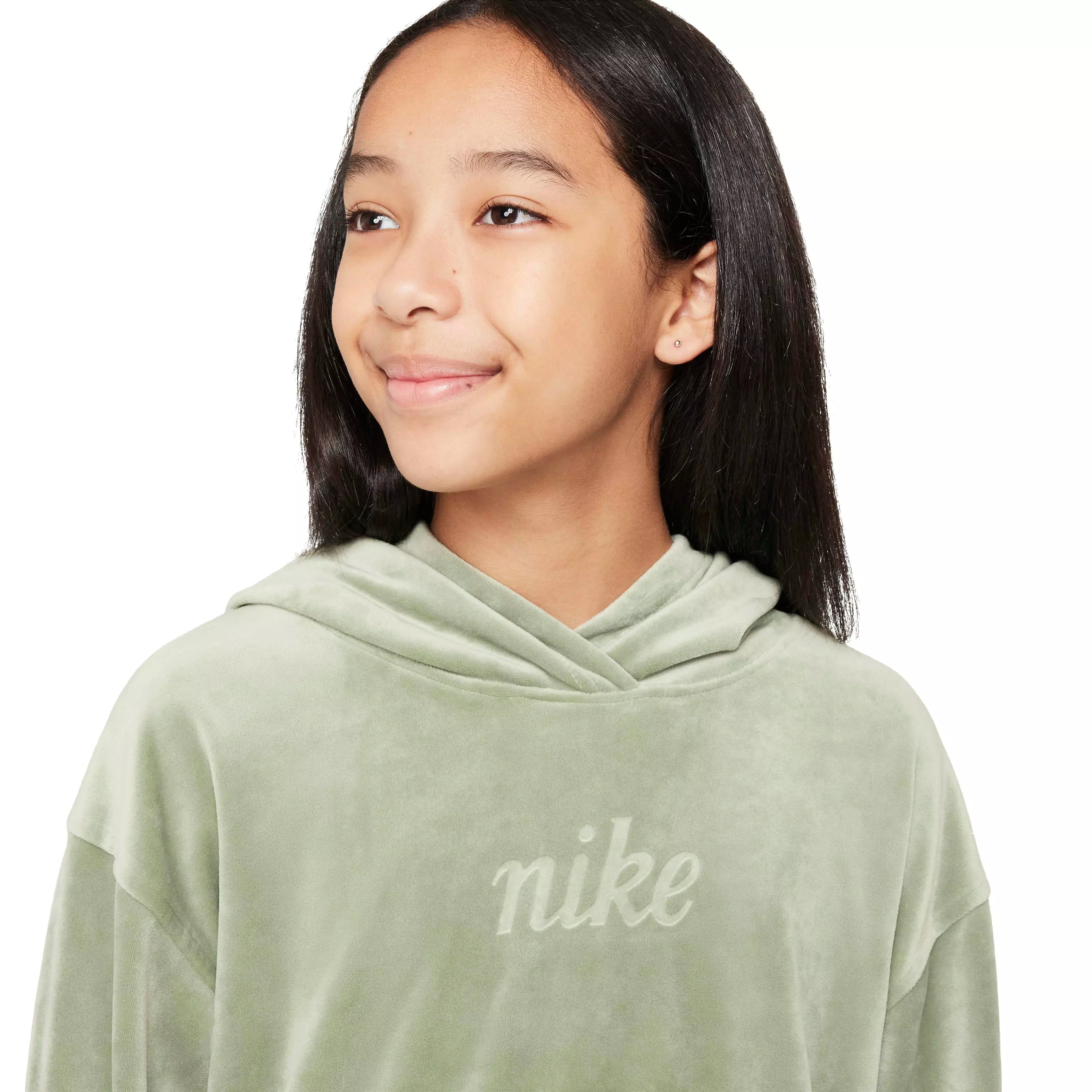 Nike Big Girls' Sportswear Pullover Hoodie - GREEN