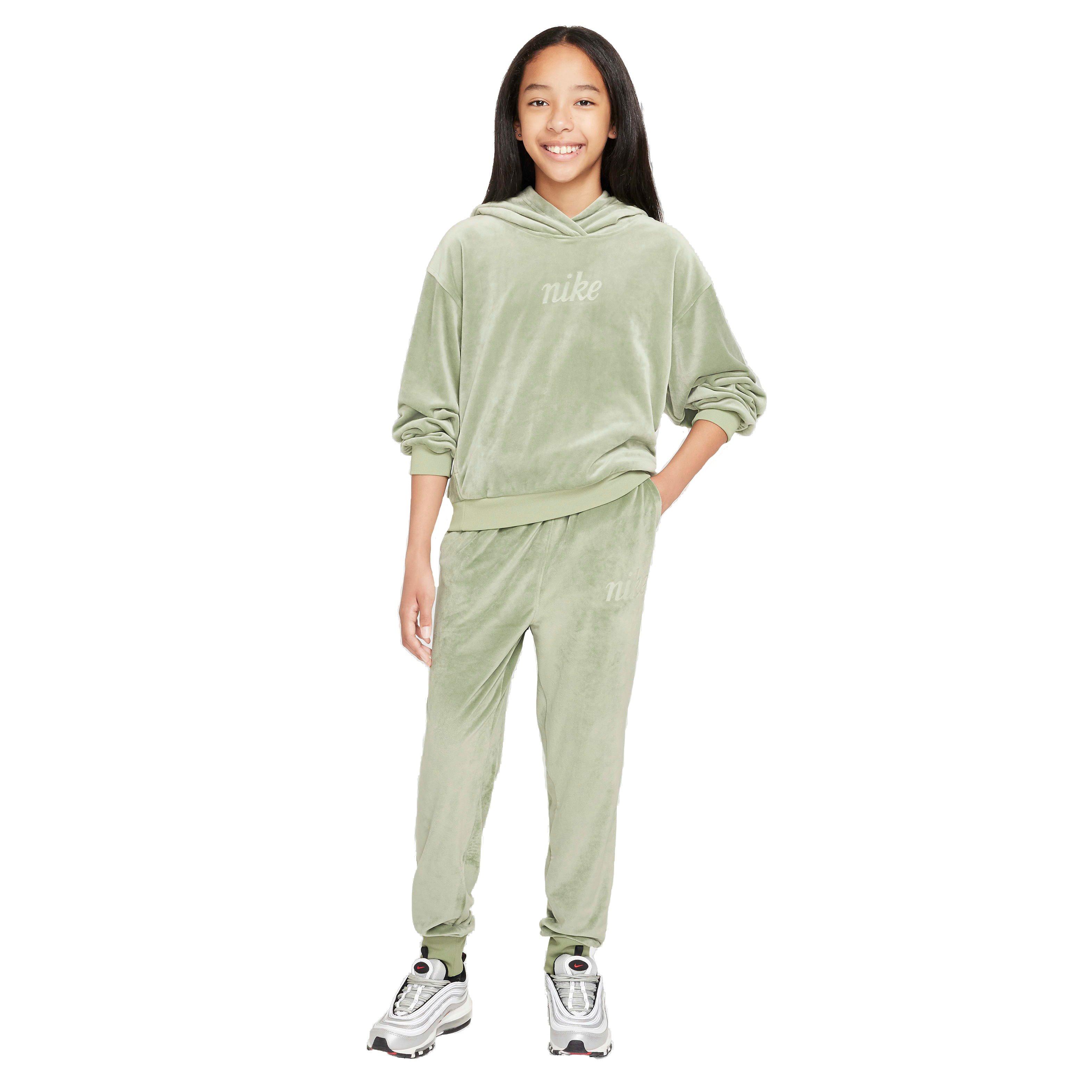 Nike Big Girls' Sportswear Pullover Hoodie - GREEN Thumbnail View 6