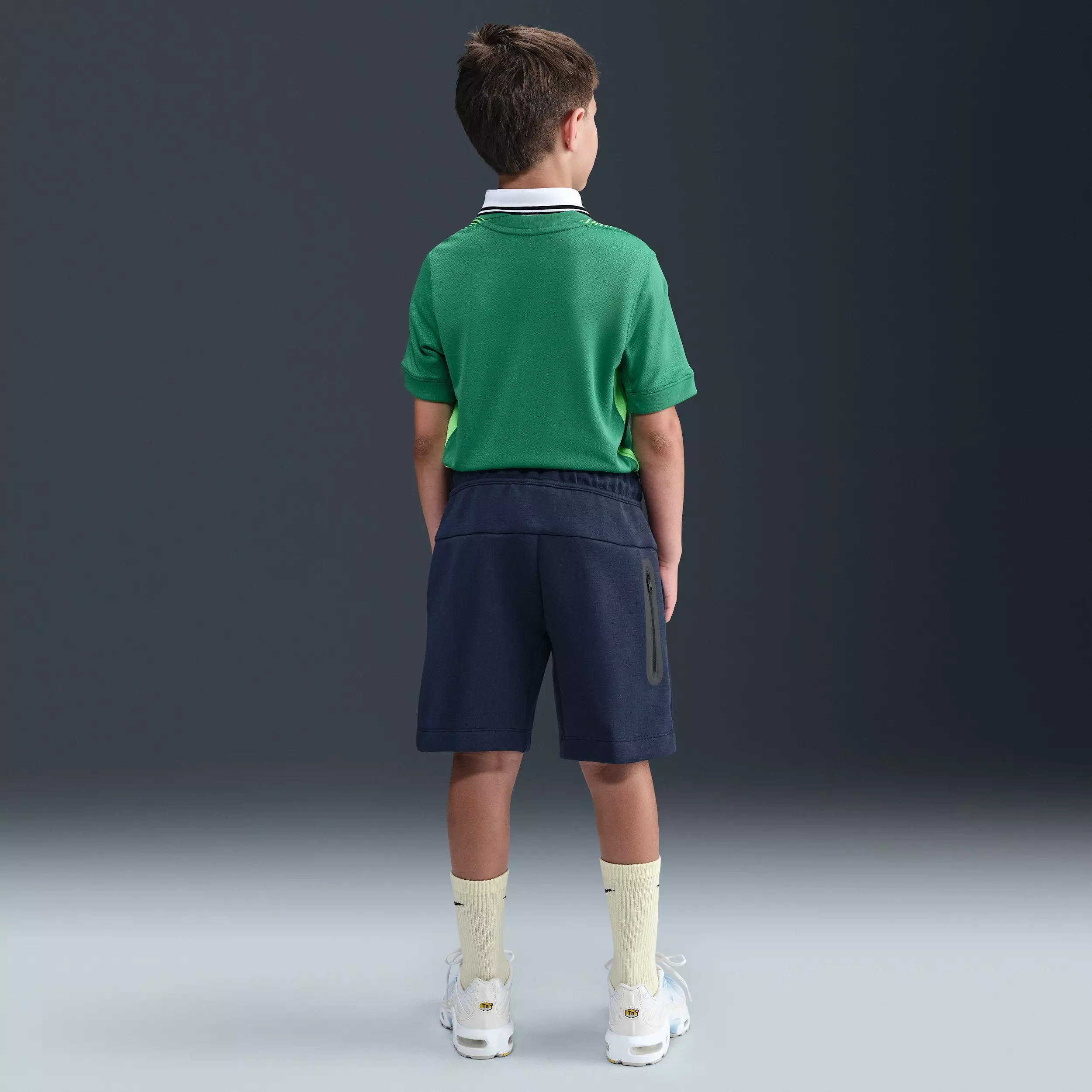 Nike Big Boys' Sportswear Tech Fleece Shorts - Obsidian Blue - OBSIDIAN BLUE
